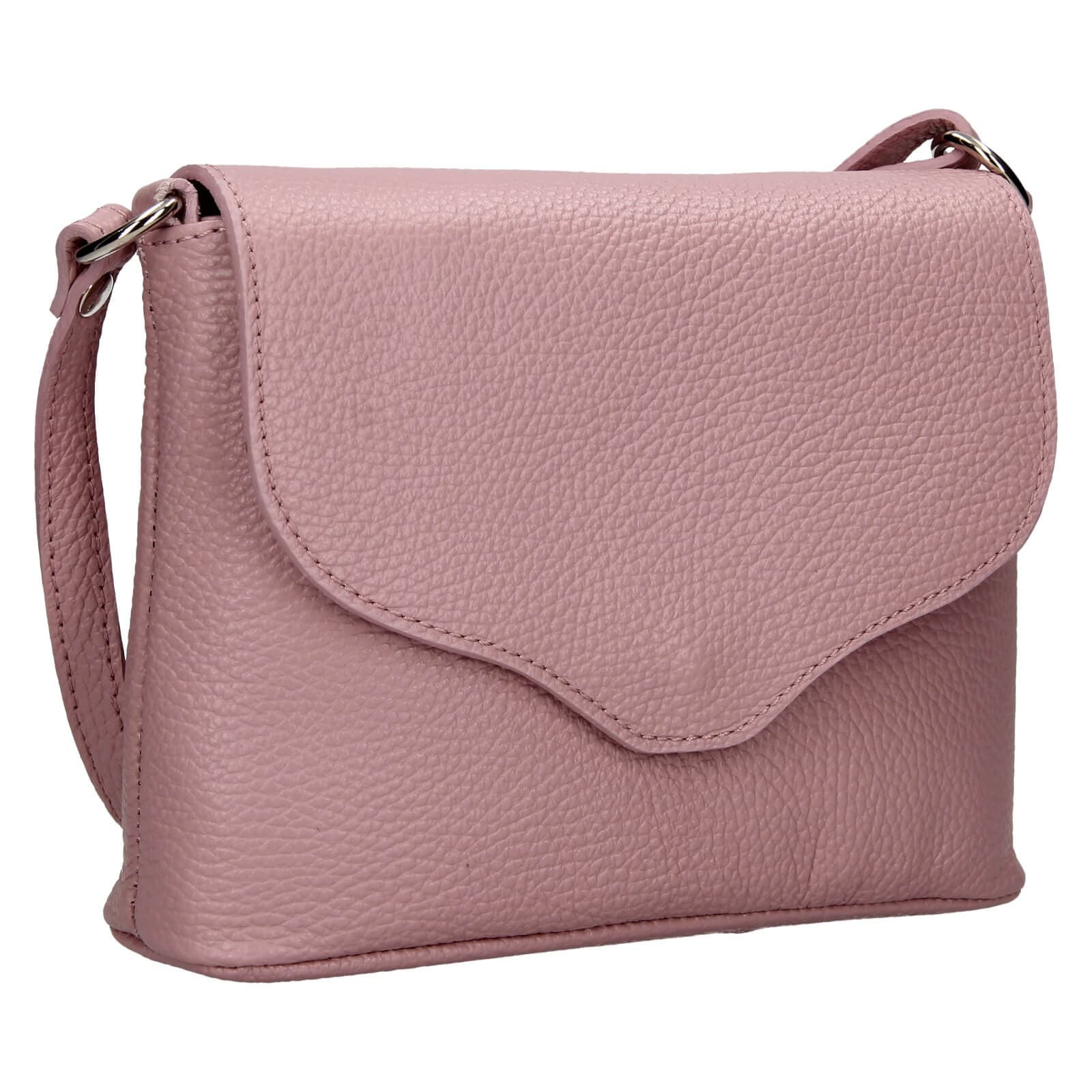 Kožená crossbody kabelka Italia Alice, růžová 2