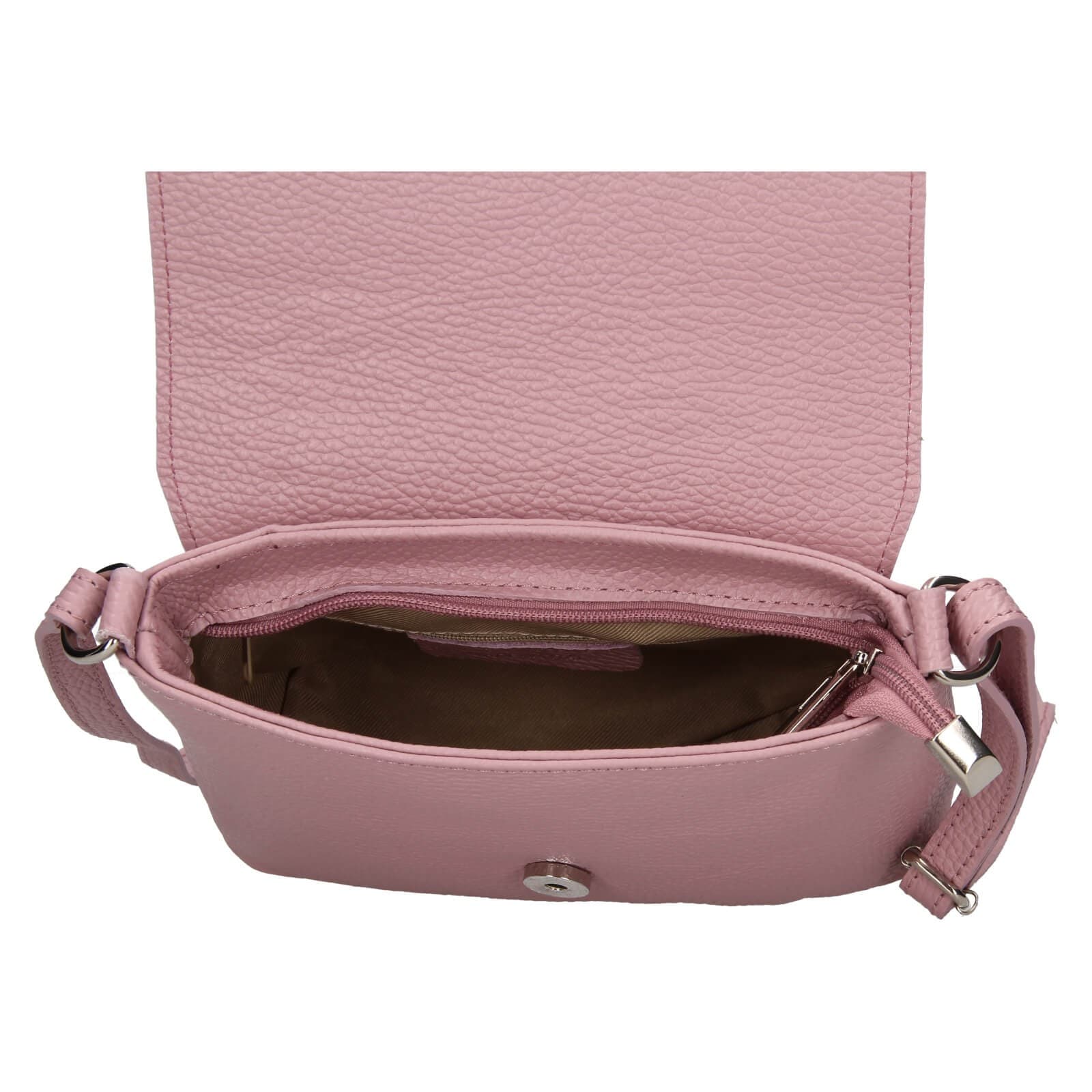 Kožená crossbody kabelka Italia Alice, růžová 5