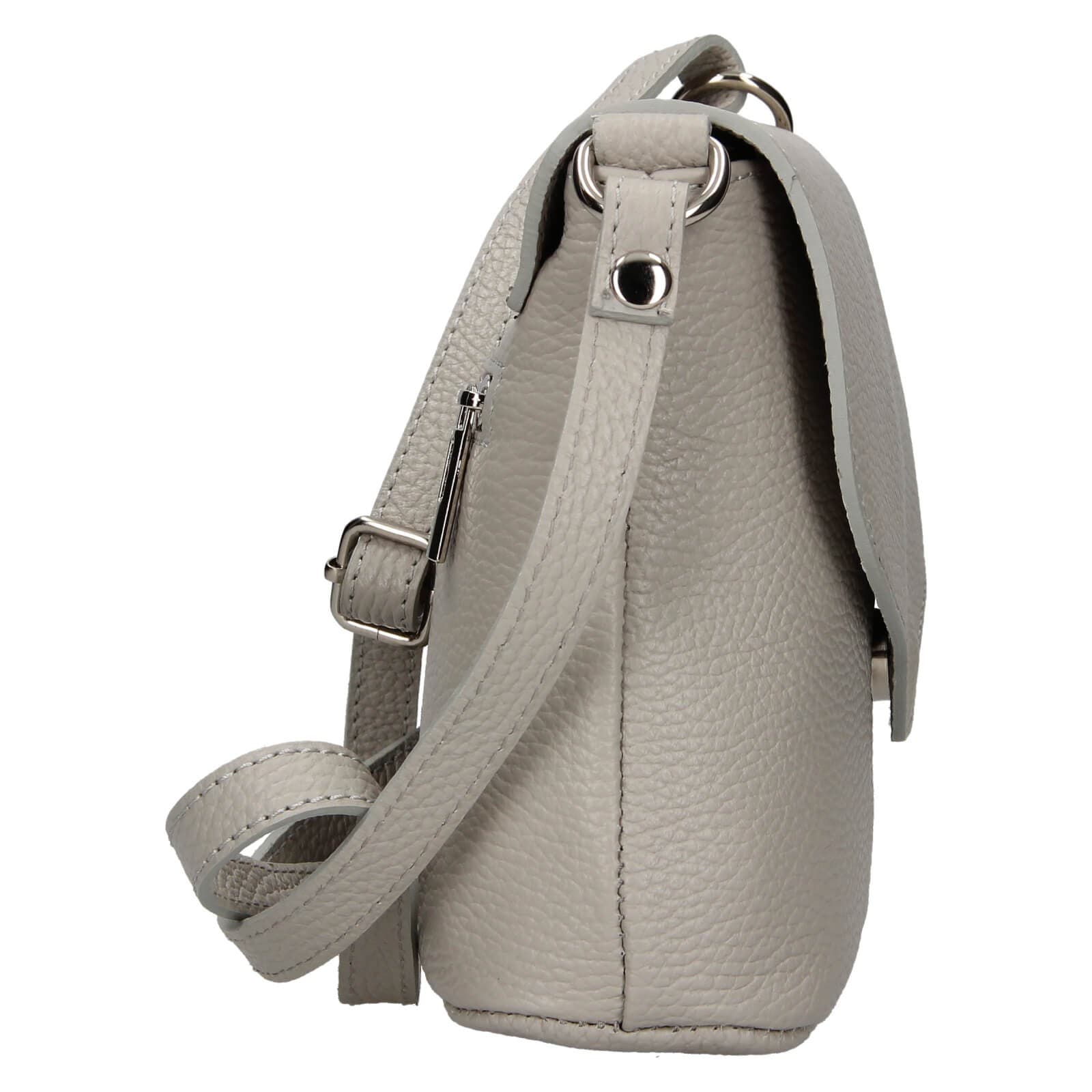 Kožená crossbody kabelka Italia Alice, šedá 4