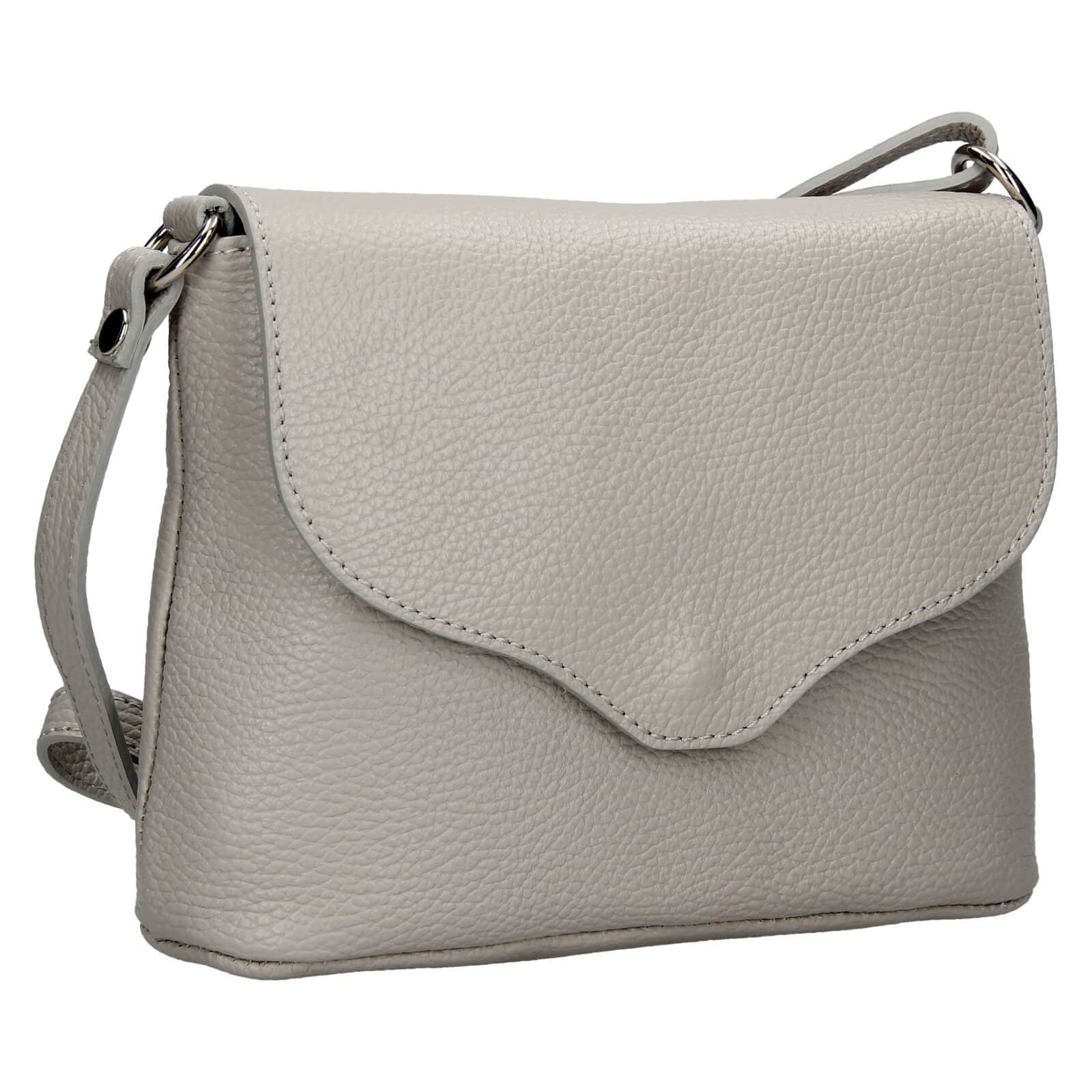 Kožená crossbody kabelka Italia Alice, šedá 2