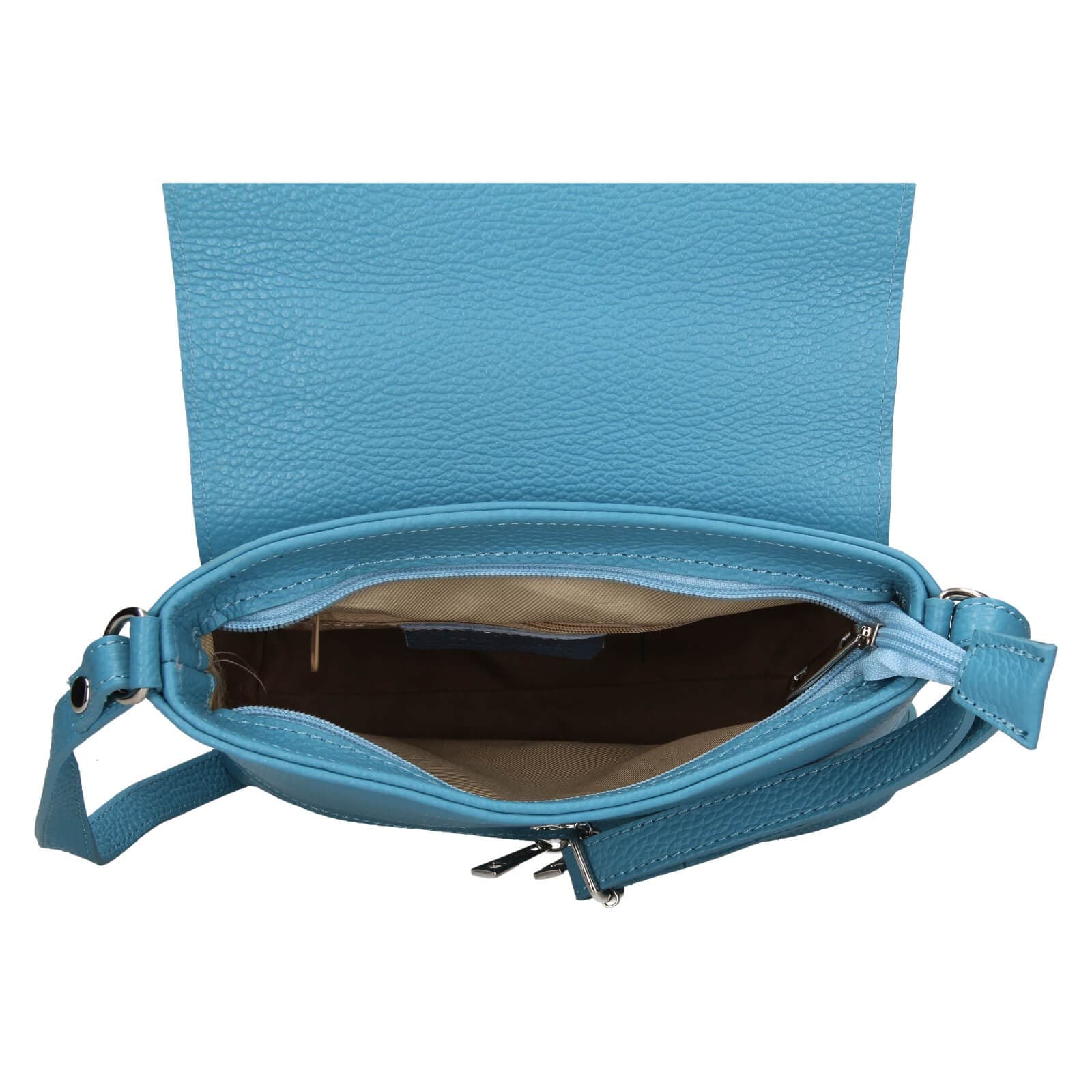 Kožená crossbody kabelka Italia Linda, modrá 5