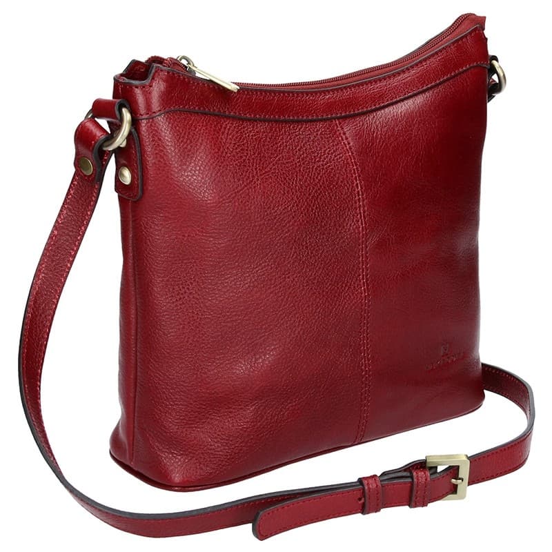 Luxusní kožené crossbody Hexagona 113032- vínová 2