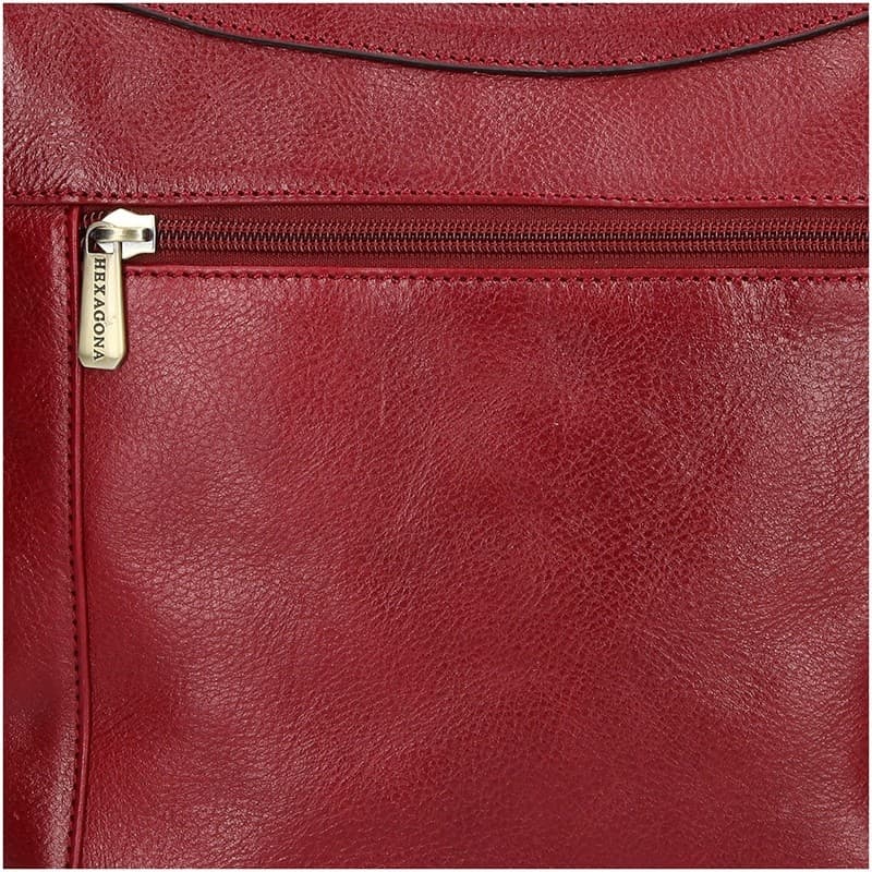 Luxusní kožené crossbody Hexagona 113032- vínová 5