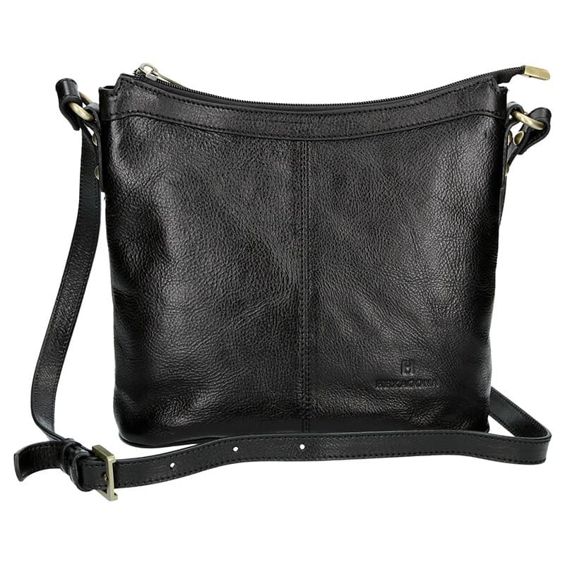 Luxusní kožené crossbody Hexagona 113032- černá