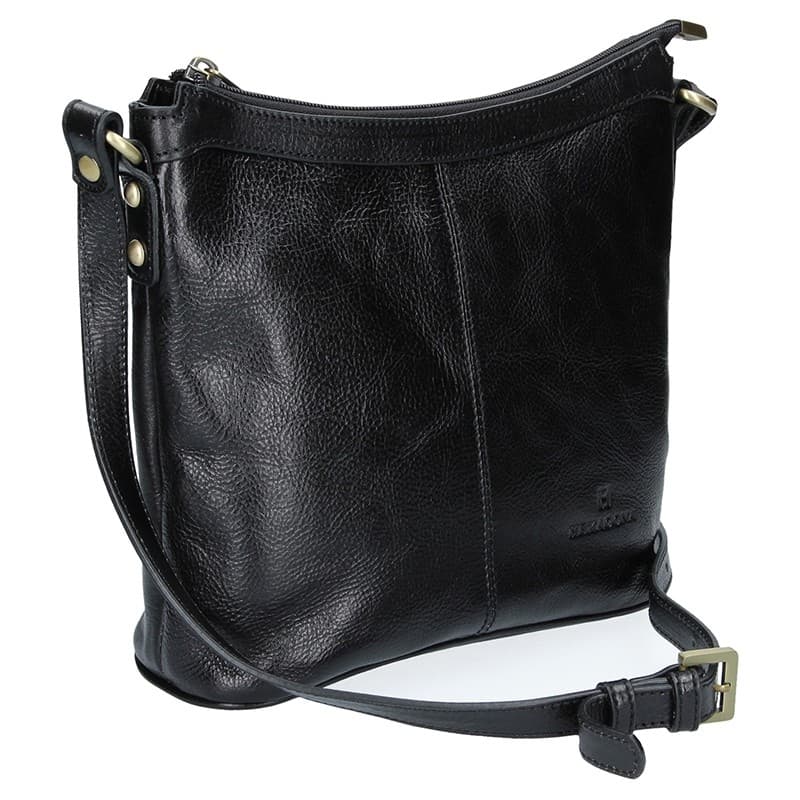 Luxusní kožené crossbody Hexagona 113032- černá 2