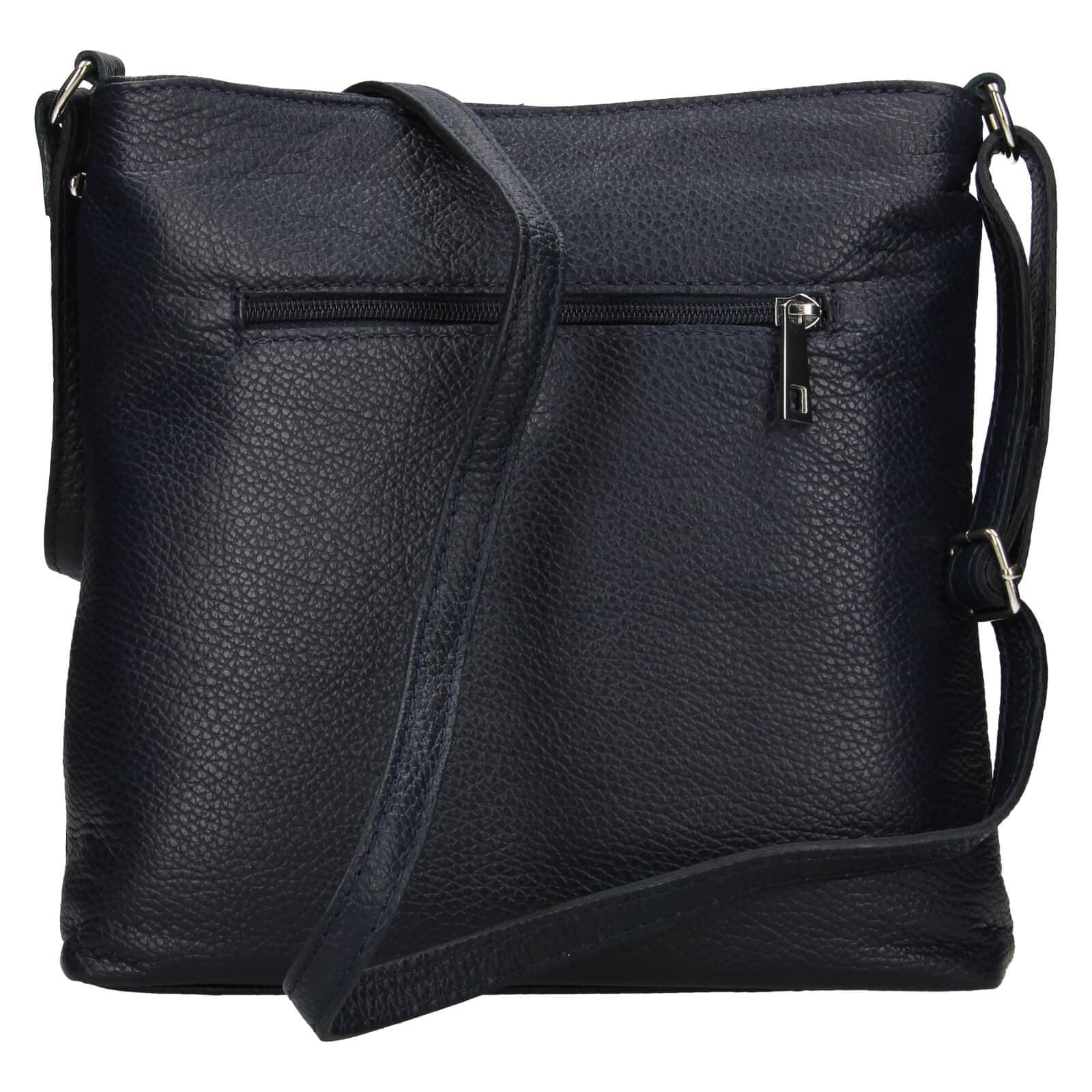 Kožená crossbody kabelka Italia Emma, modrá 3