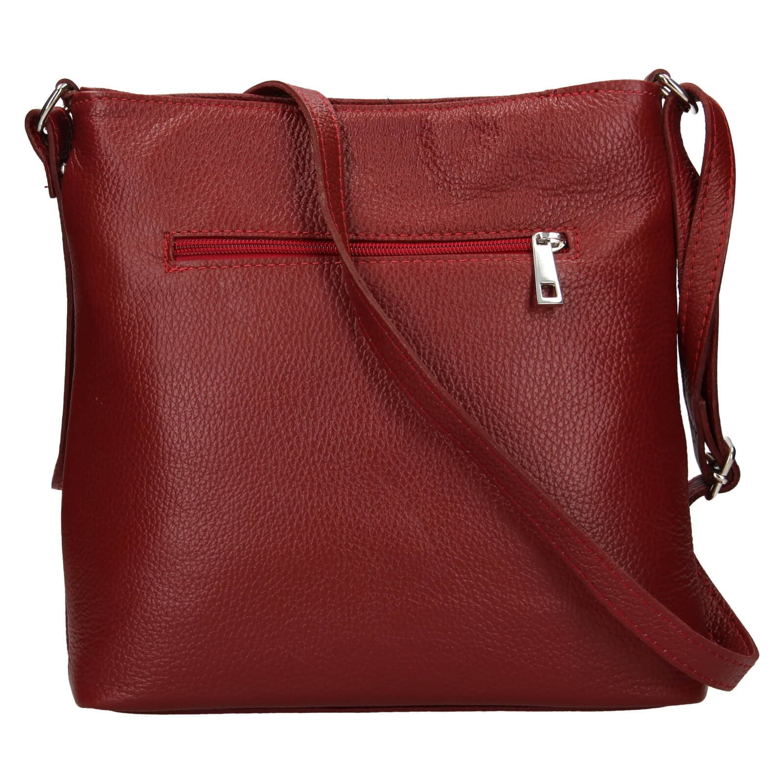 Kožená crossbody kabelka Italia Emma, vínová 3