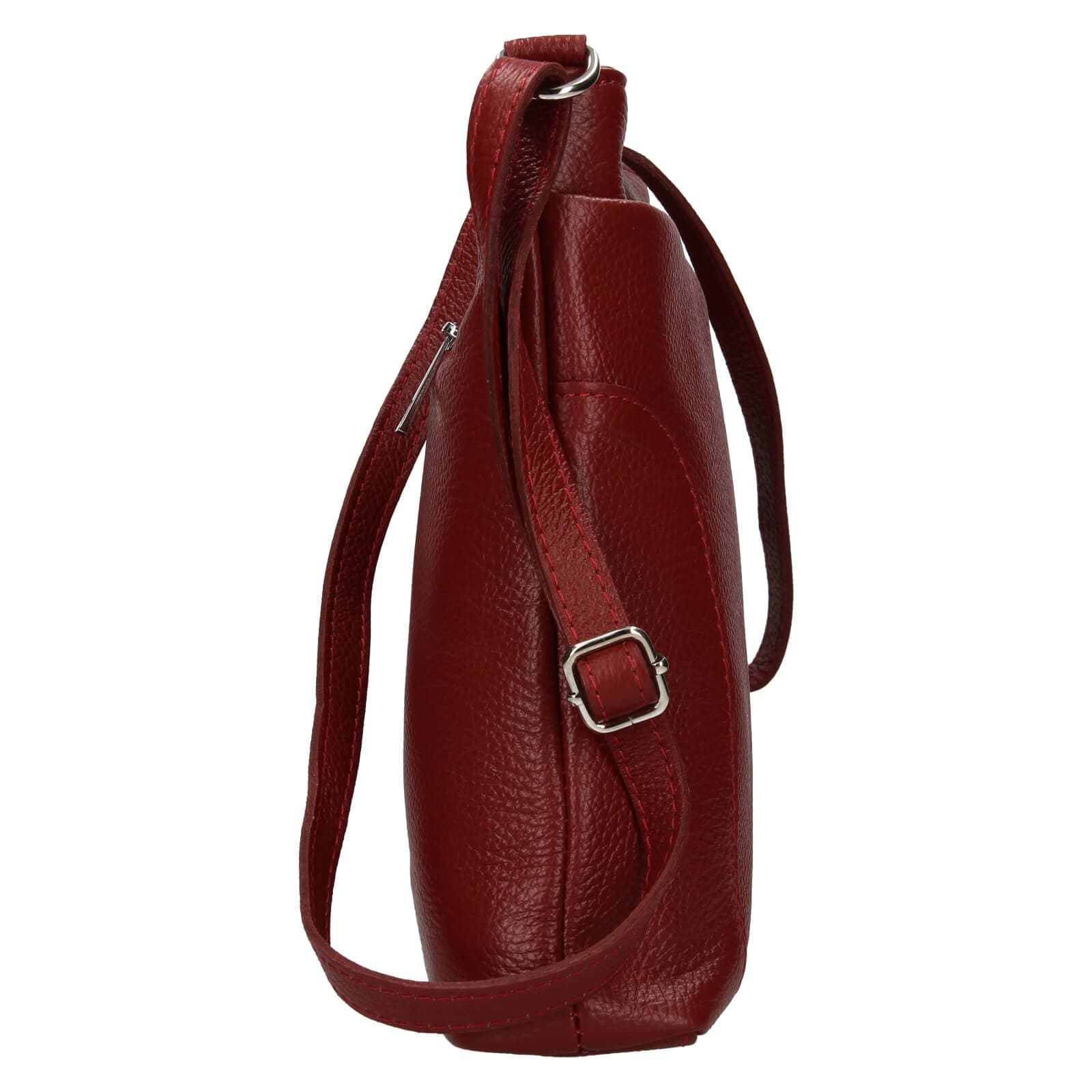 Kožená crossbody kabelka Italia Emma, vínová 4