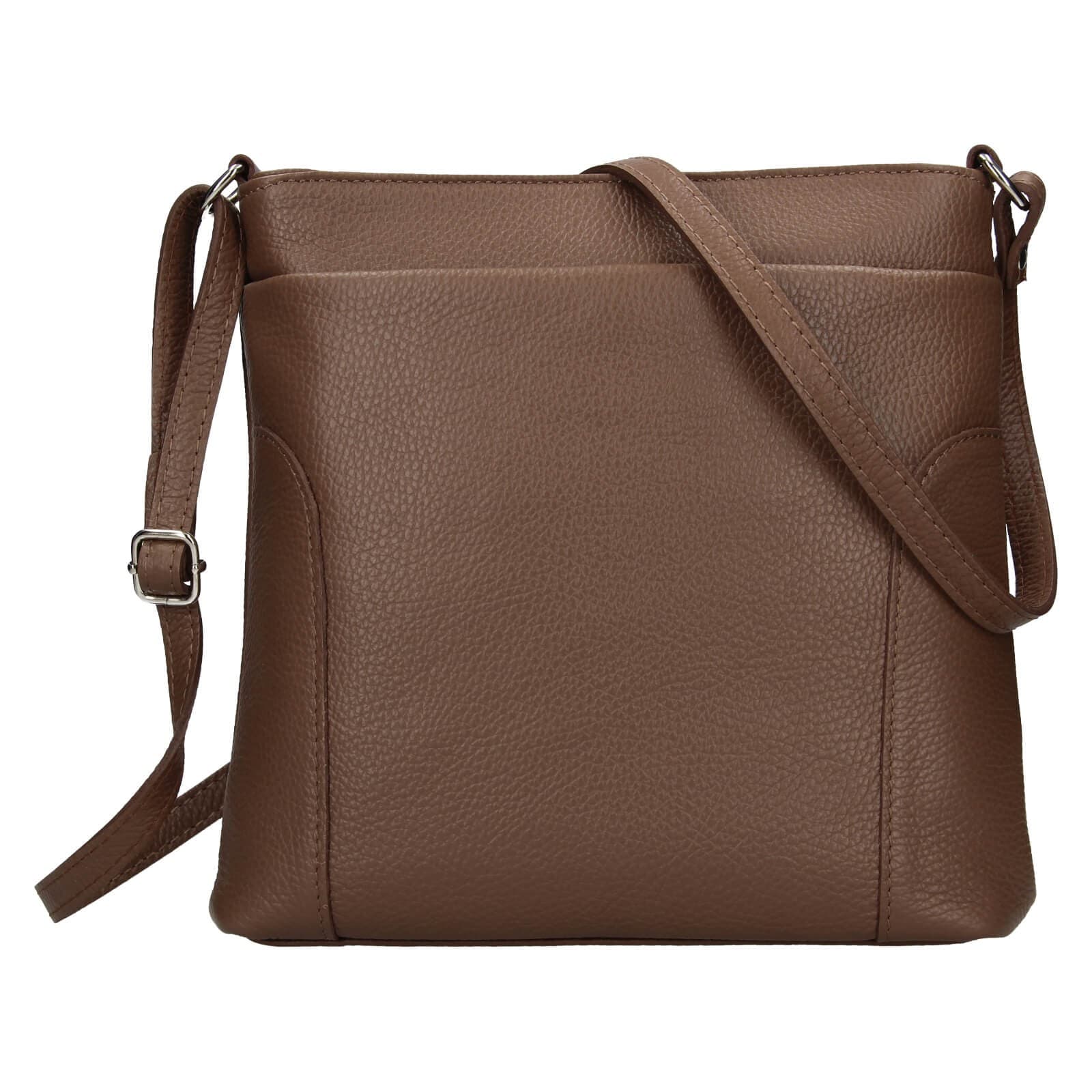 Kožená crossbody kabelka Italia Emma, hnědá