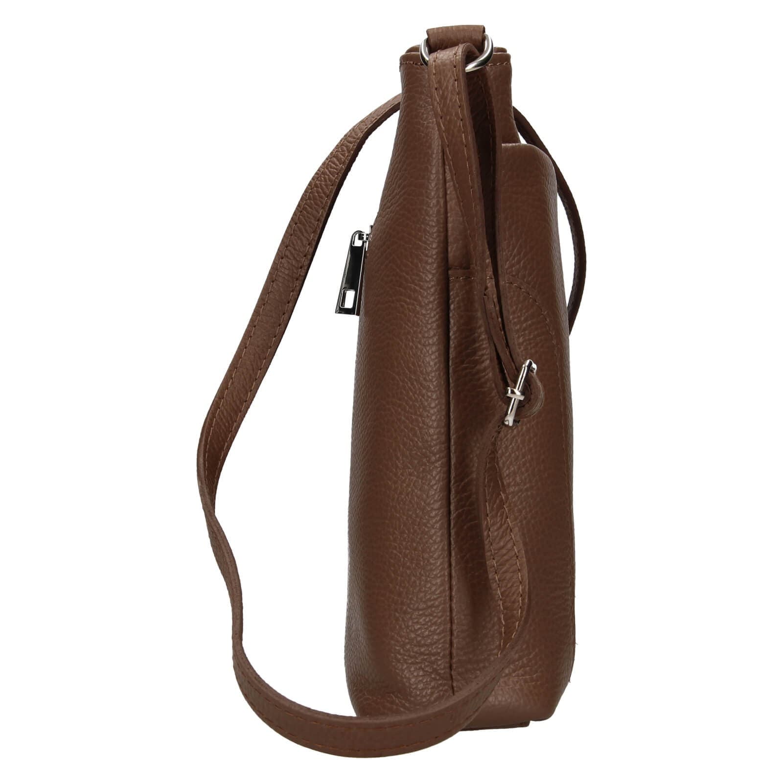 Kožená crossbody kabelka Italia Emma, hnědá 4