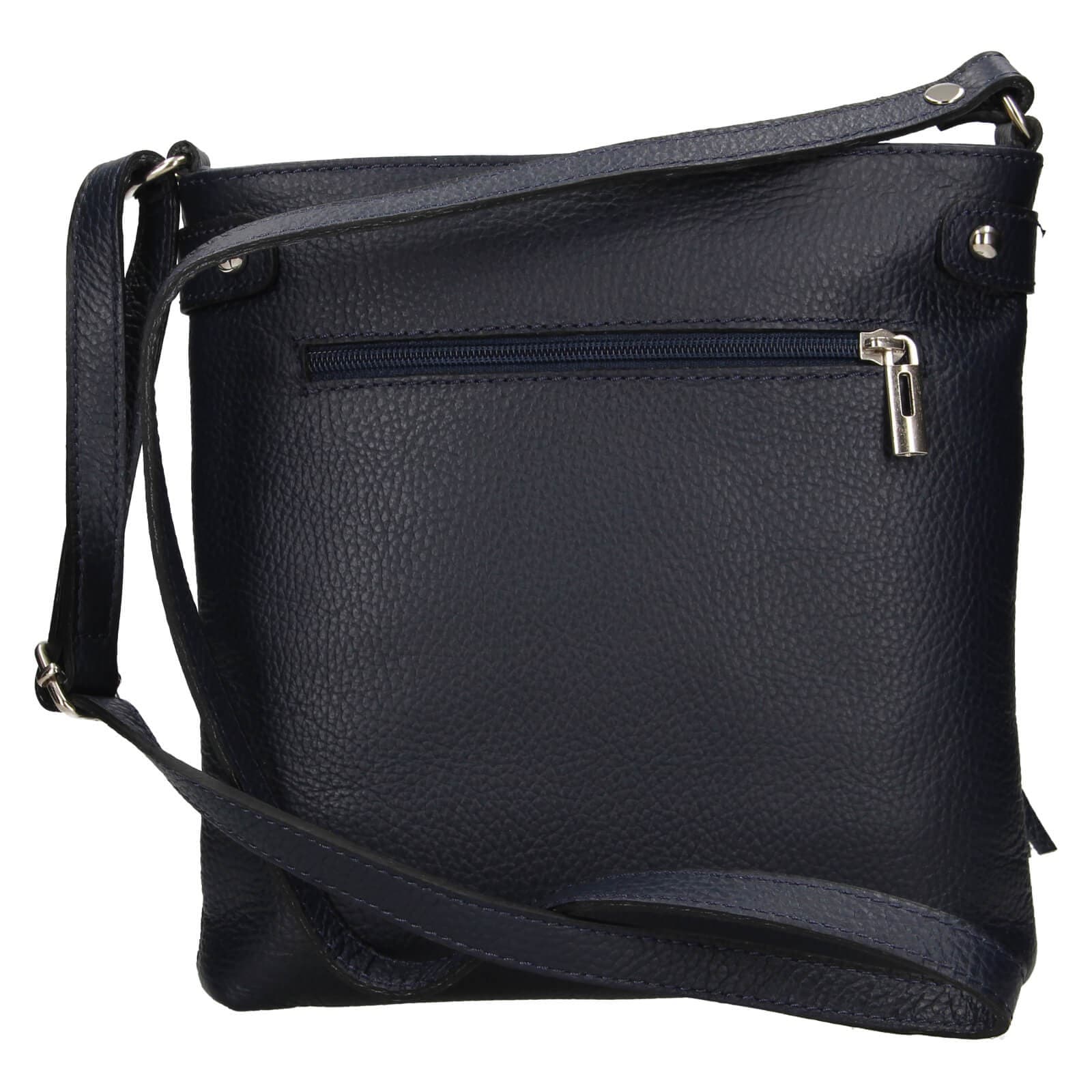 Kožená crossbody kabelka Italia Laura, modrá 3