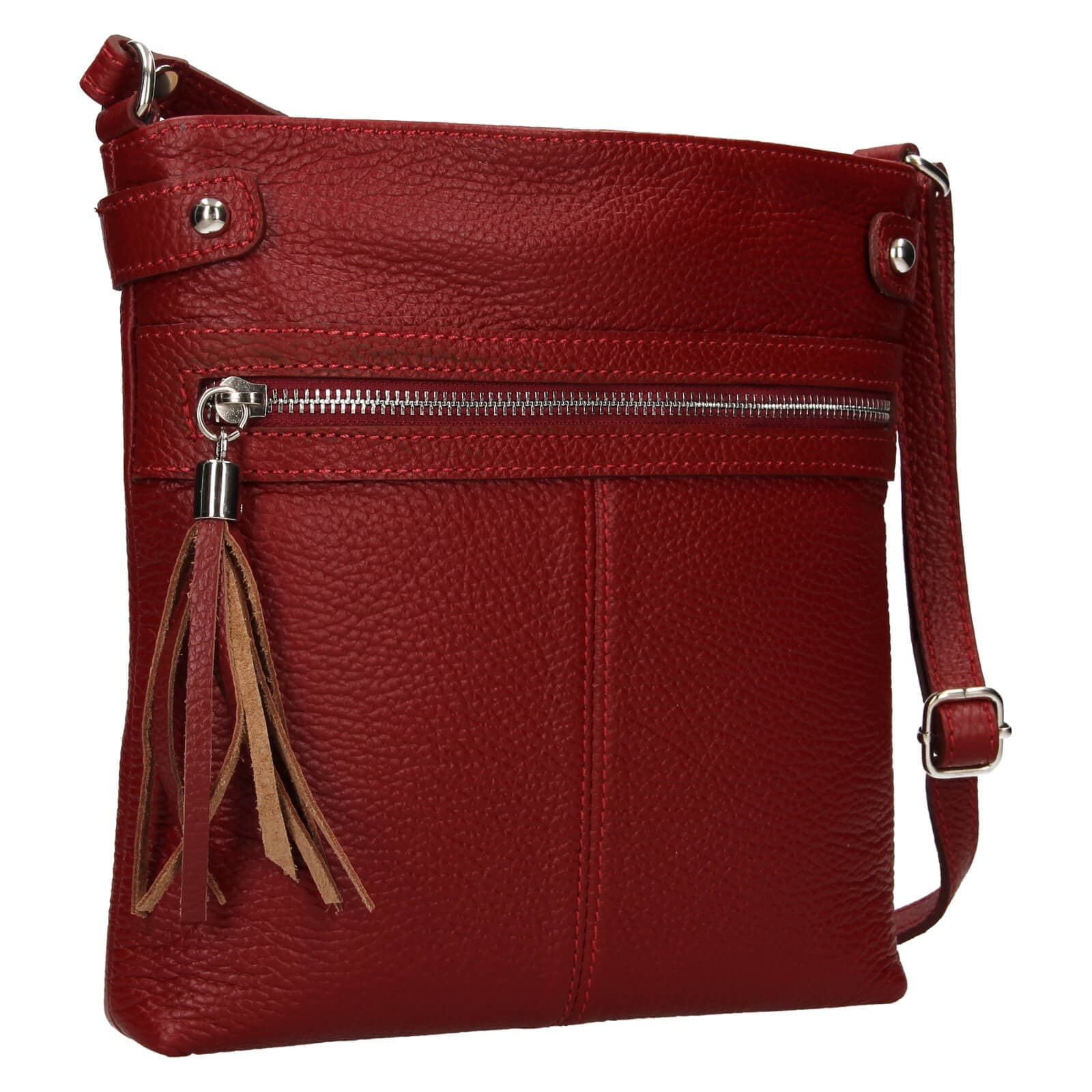 Kožená crossbody kabelka Italia Laura, vínová 2