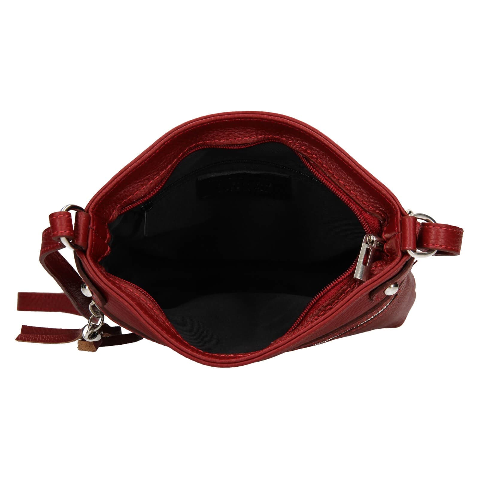 Kožená crossbody kabelka Italia Laura, vínová 5