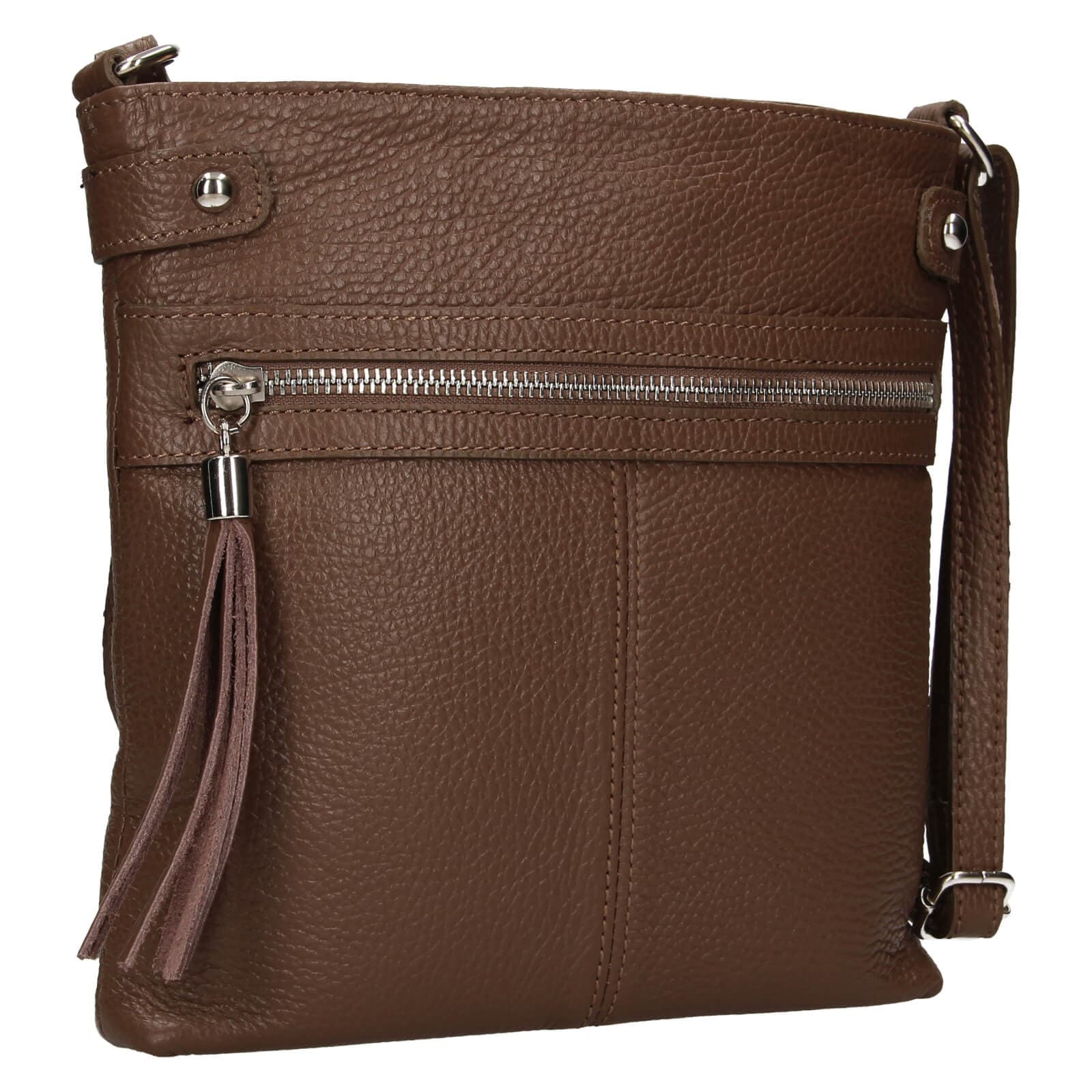 Kožená crossbody kabelka Italia Laura, hnědá 2