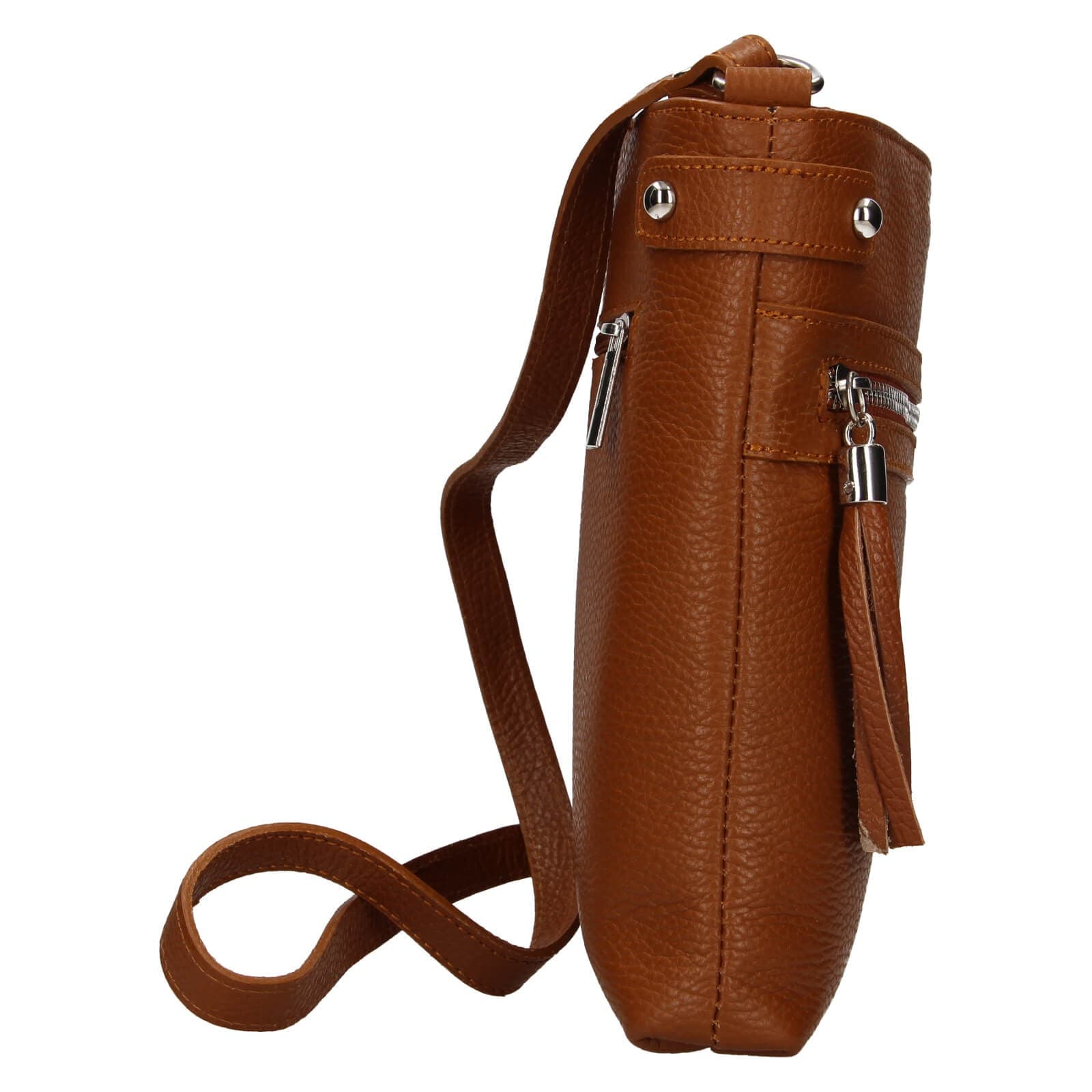 Kožená crossbody kabelka Italia Laura, hnědá 4