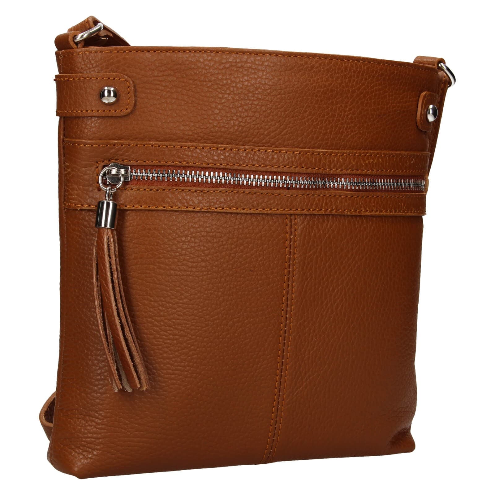 Kožená crossbody kabelka Italia Laura, hnědá 2