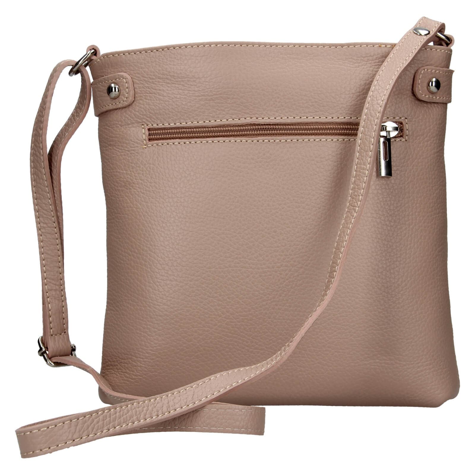 Kožená crossbody kabelka Italia Laura, růžová 3