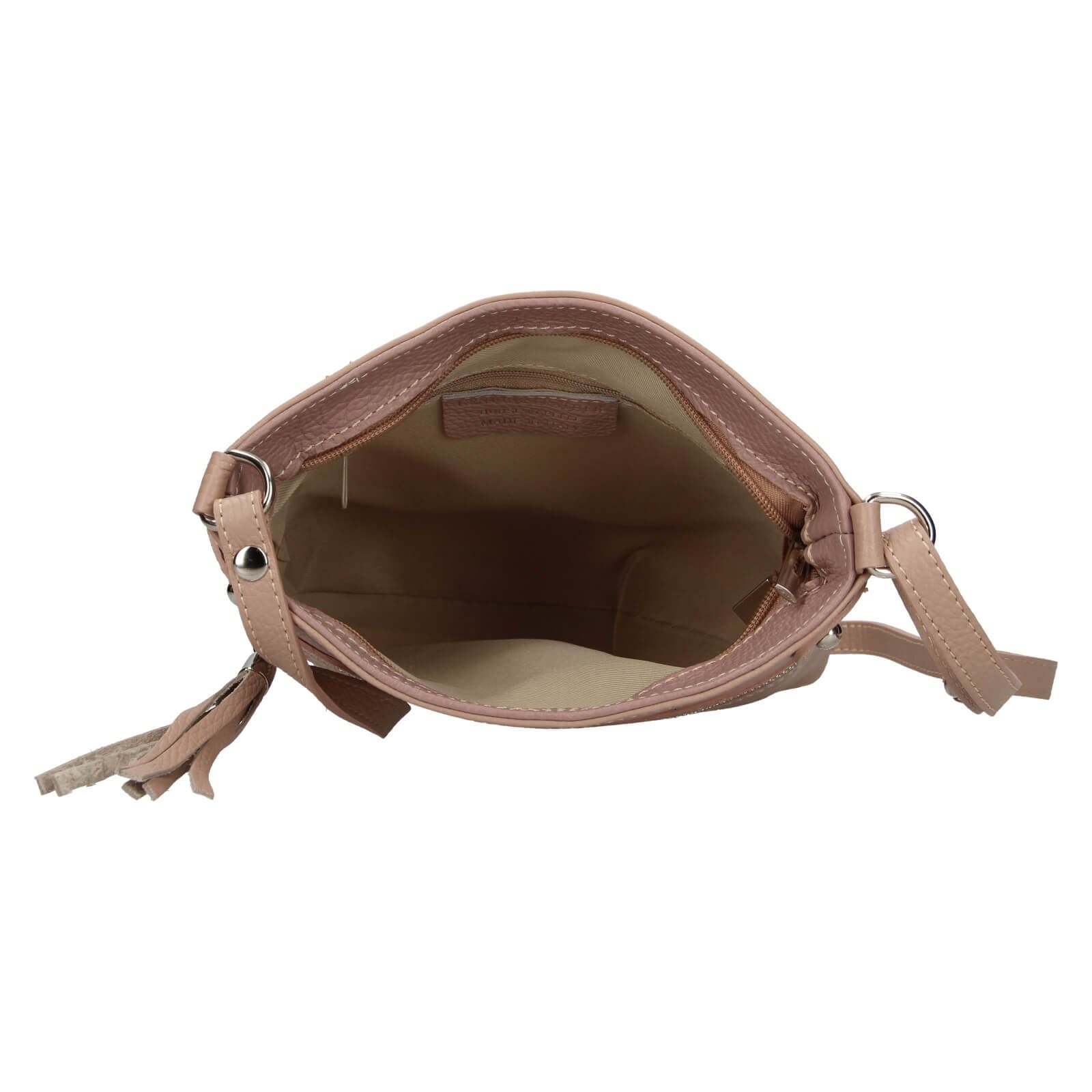 Kožená crossbody kabelka Italia Laura, růžová 5