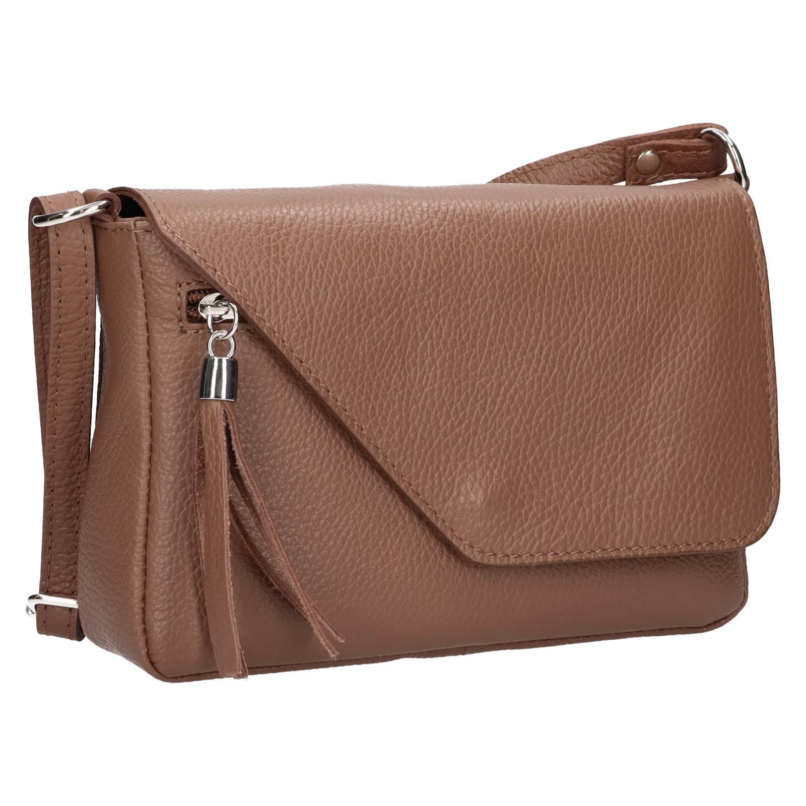 Kožená crossbody kabelka Italia Kalia, hnědá 2
