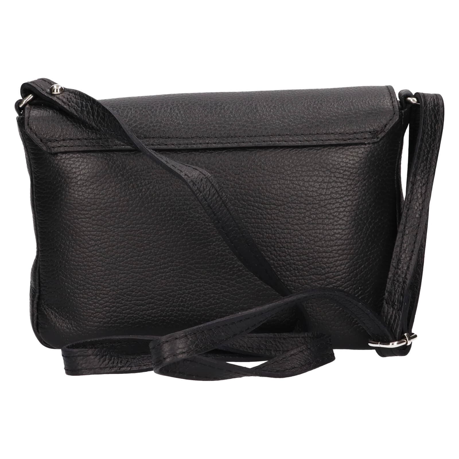Kožená crossbody kabelka Italia Kalia, černá 3