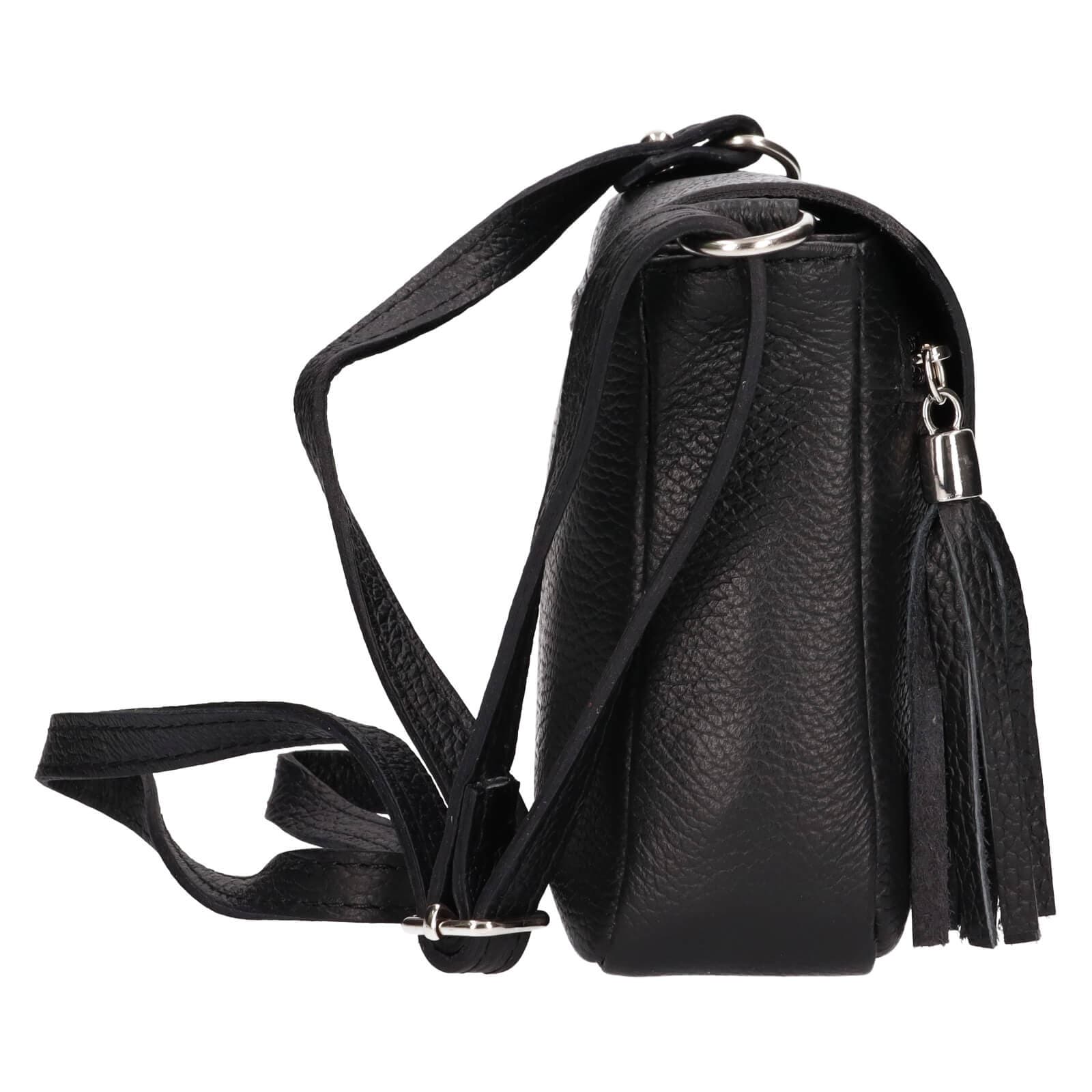 Kožená crossbody kabelka Italia Kalia, černá 4