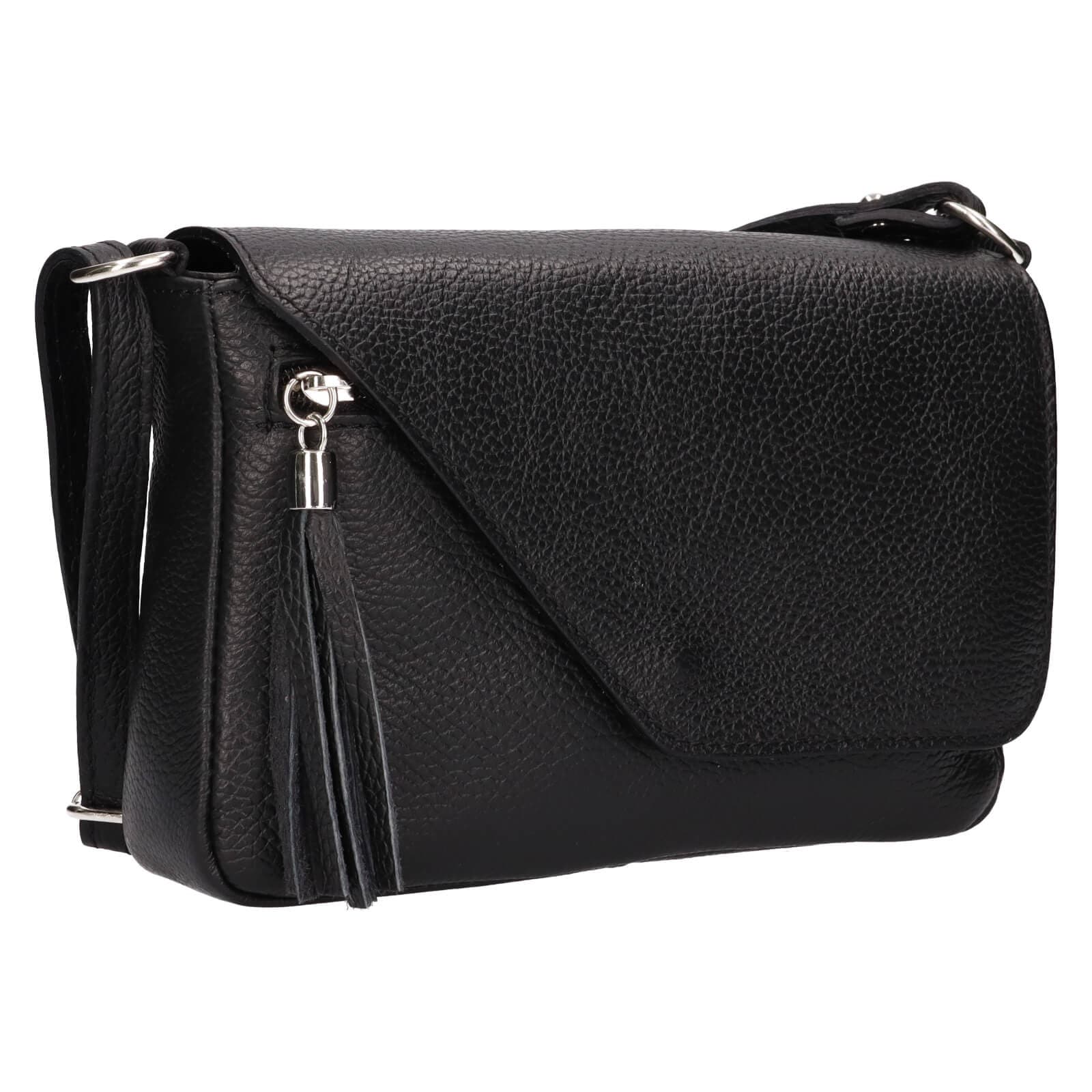 Kožená crossbody kabelka Italia Kalia, černá 2