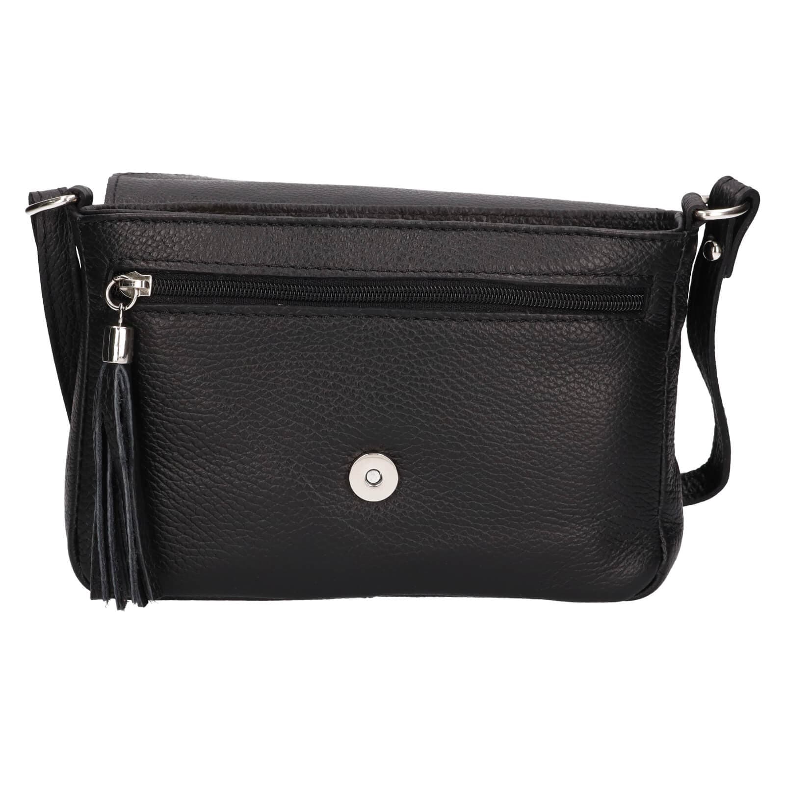 Kožená crossbody kabelka Italia Kalia, černá 5