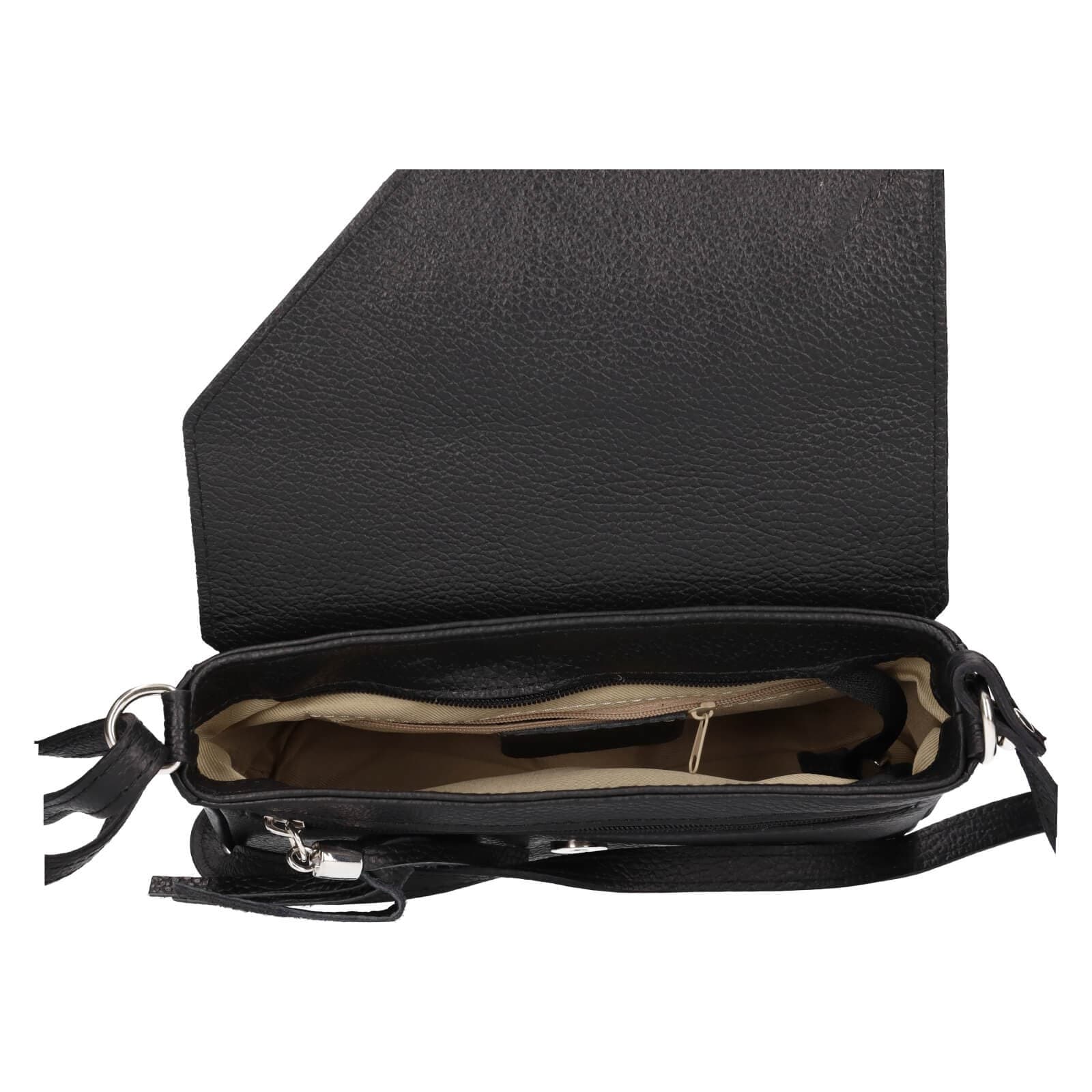 Kožená crossbody kabelka Italia Kalia, černá 6