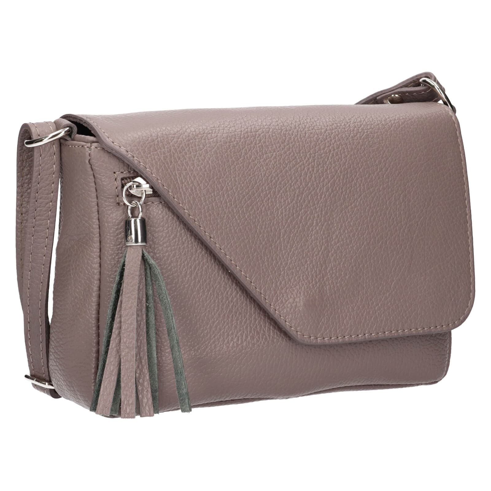 Kožená crossbody kabelka Italia Kalia, šedá 2
