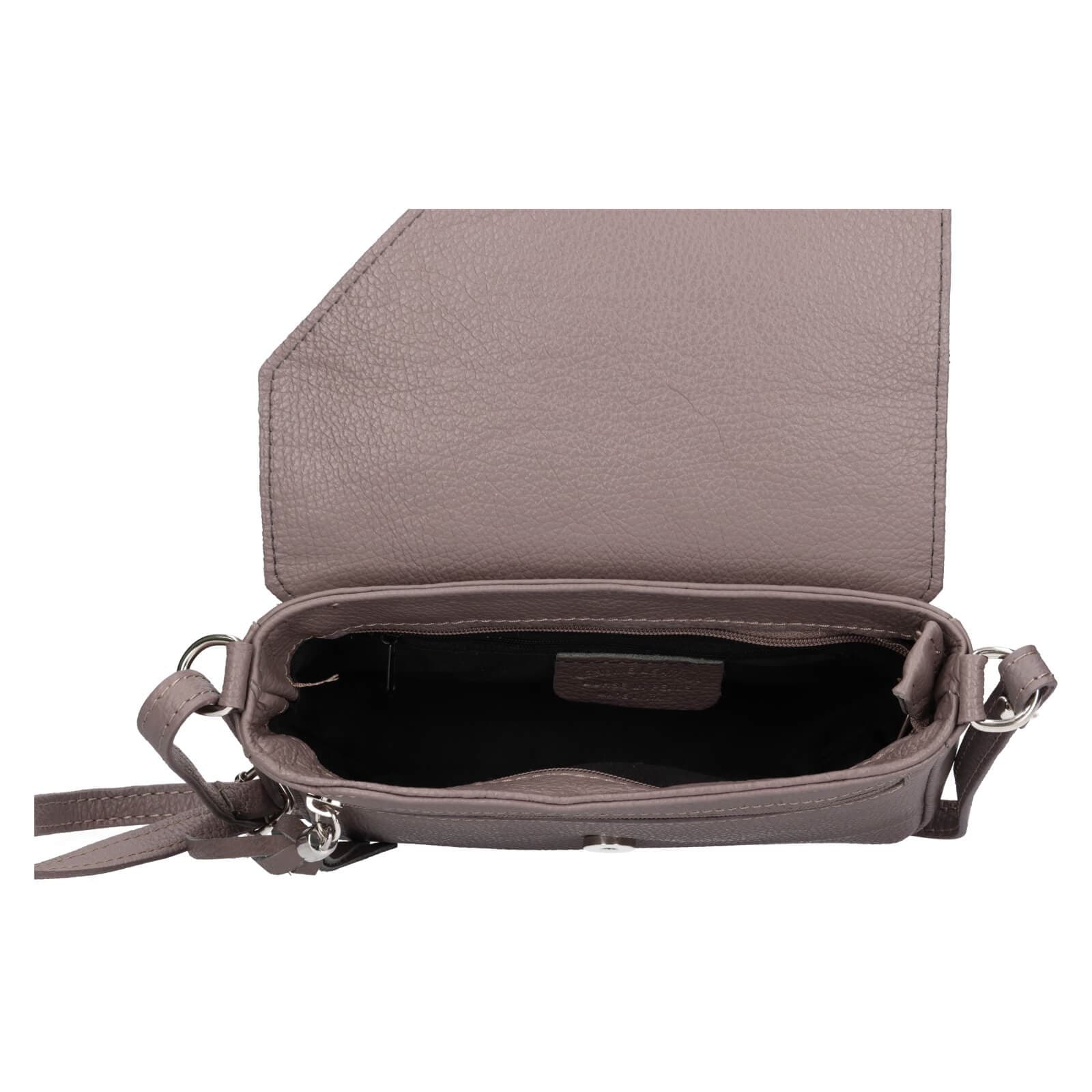 Kožená crossbody kabelka Italia Kalia, šedá 6