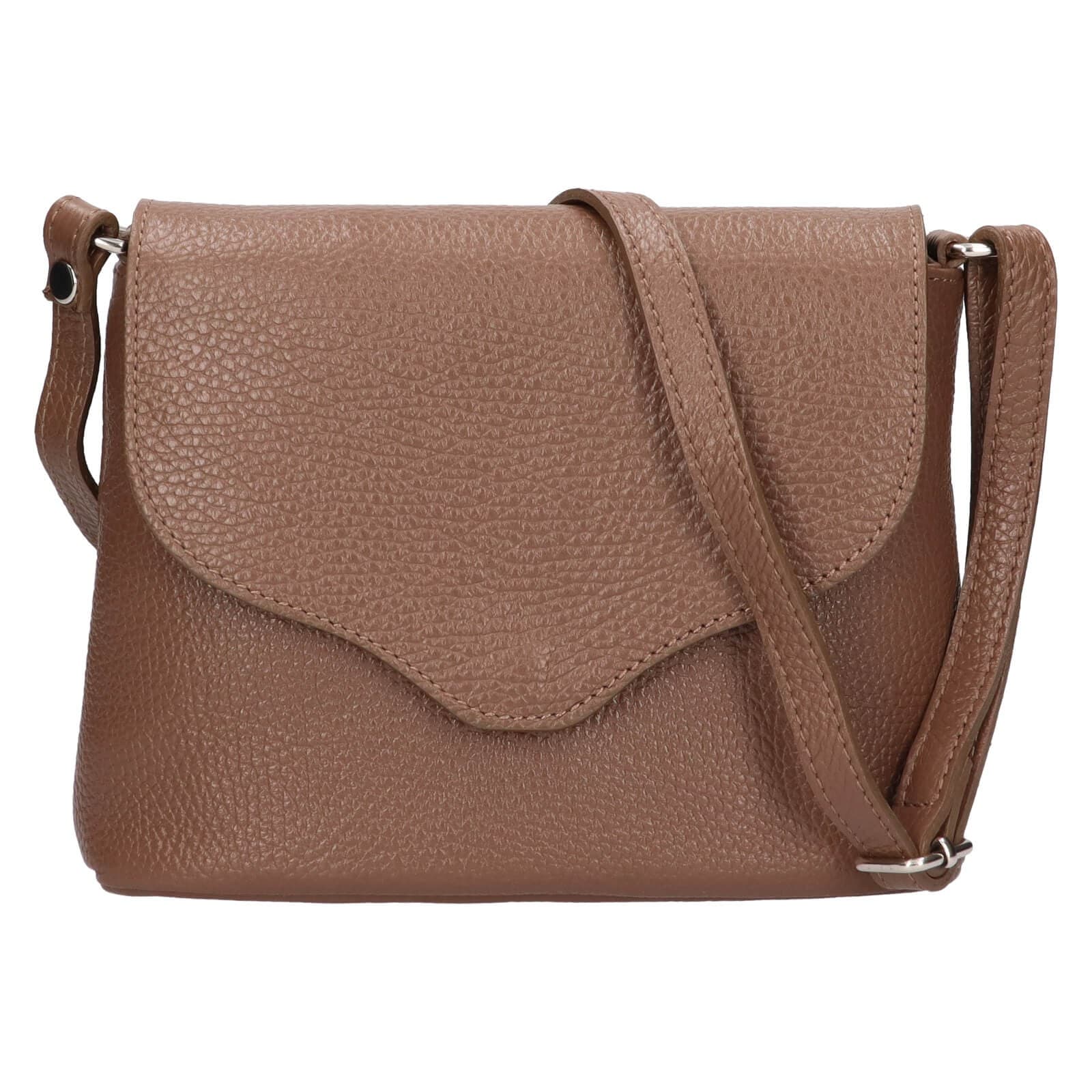 Kožená crossbody kabelka Italia Alice, hnědá