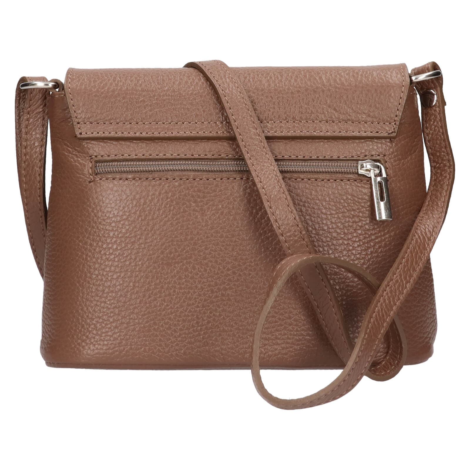 Kožená crossbody kabelka Italia Alice, hnědá 3