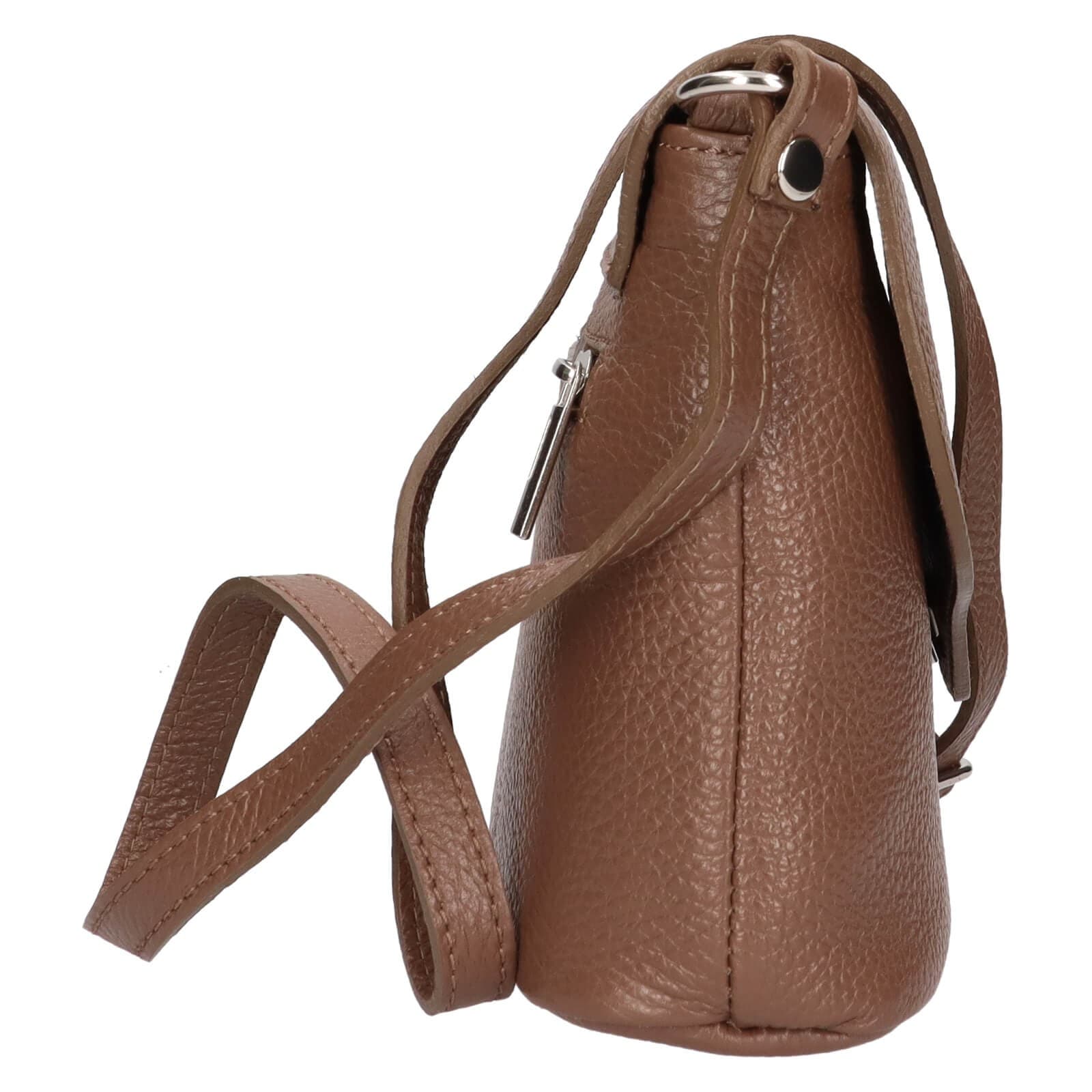Kožená crossbody kabelka Italia Alice, hnědá 4