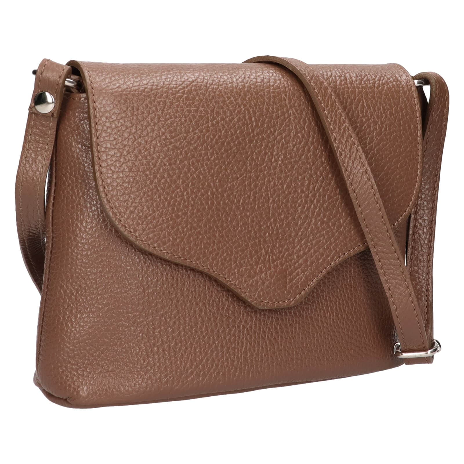 Kožená crossbody kabelka Italia Alice, hnědá 2