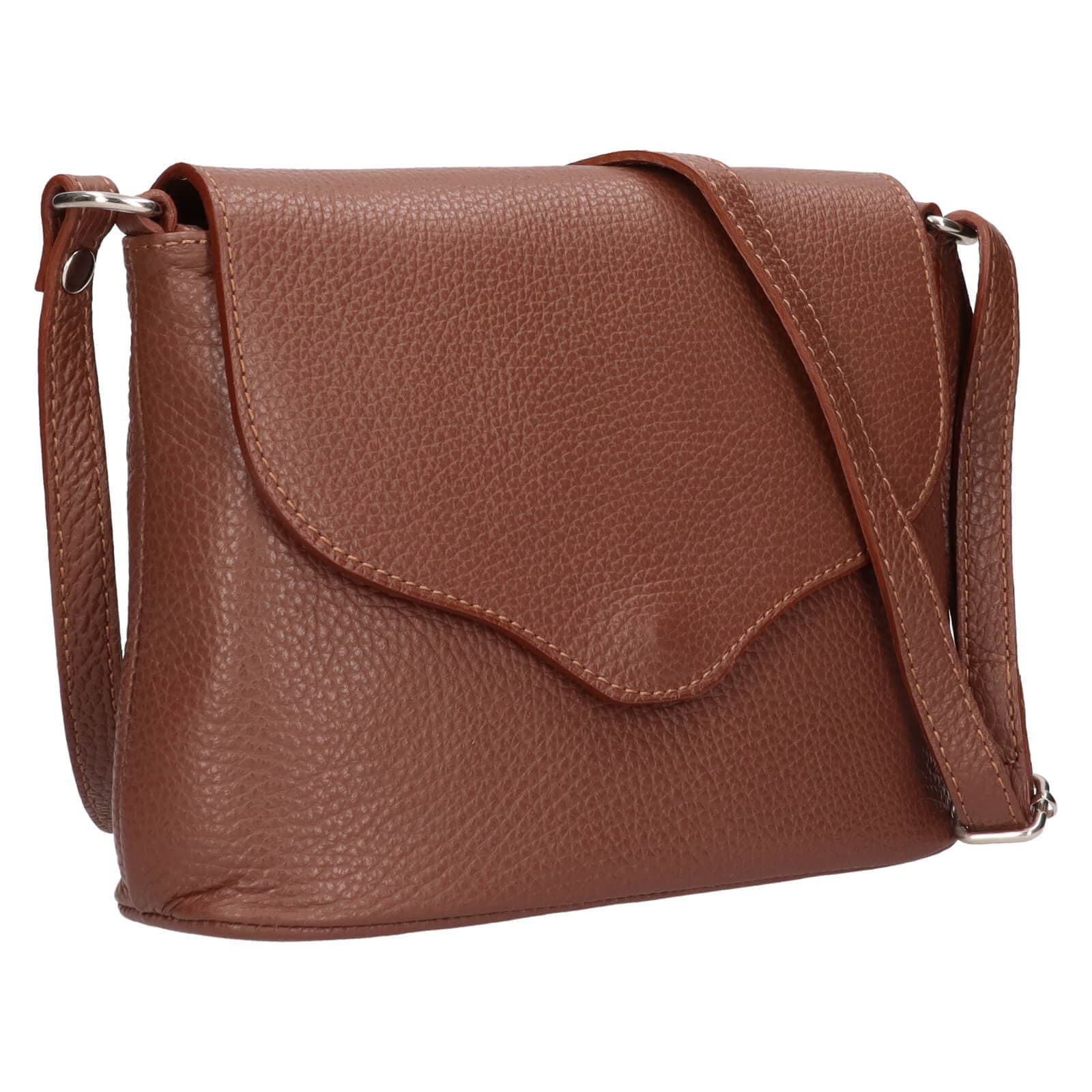 Kožená crossbody kabelka Italia Alice, hnědá 2