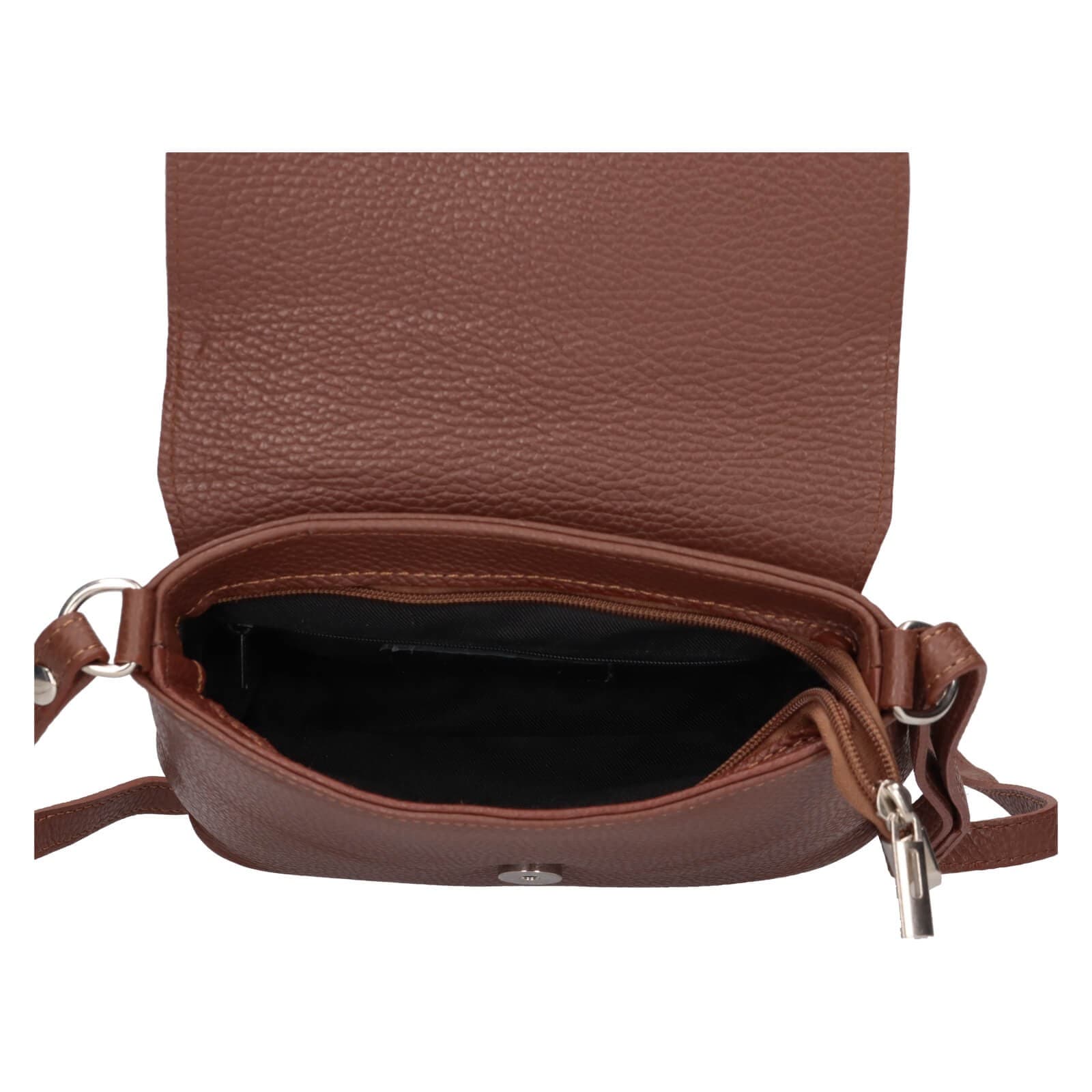 Kožená crossbody kabelka Italia Alice, hnědá 5