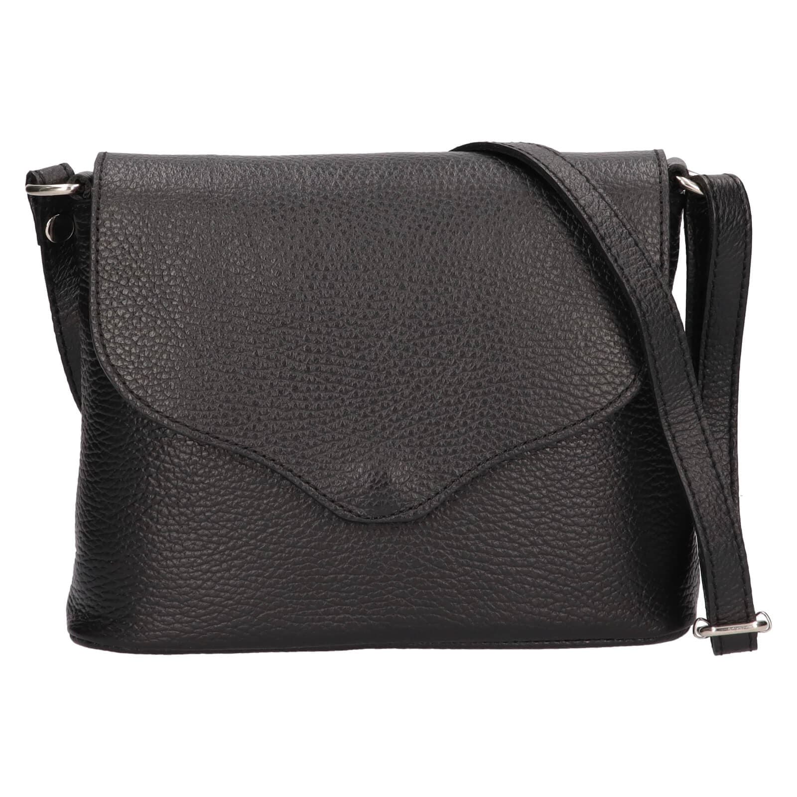 Kožená crossbody kabelka Italia Alice, černá