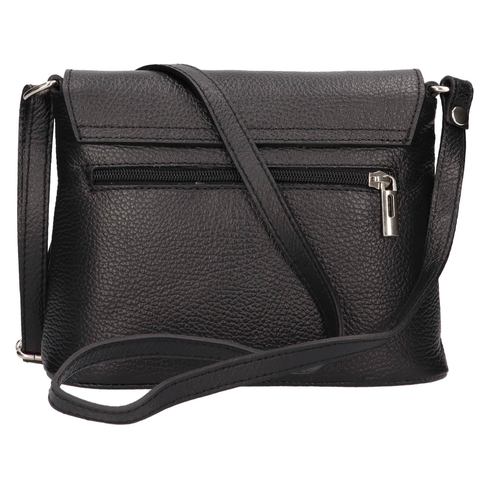 Kožená crossbody kabelka Italia Alice, černá 3