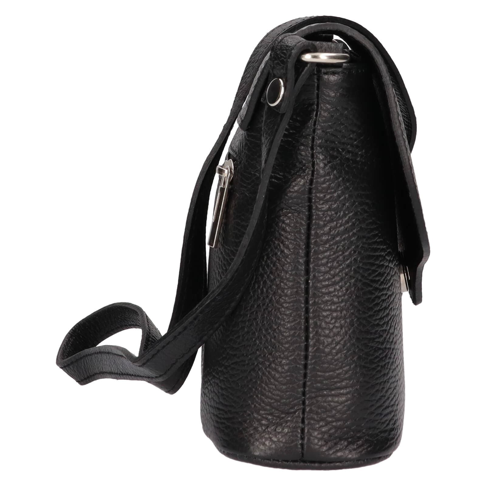 Kožená crossbody kabelka Italia Alice, černá 4
