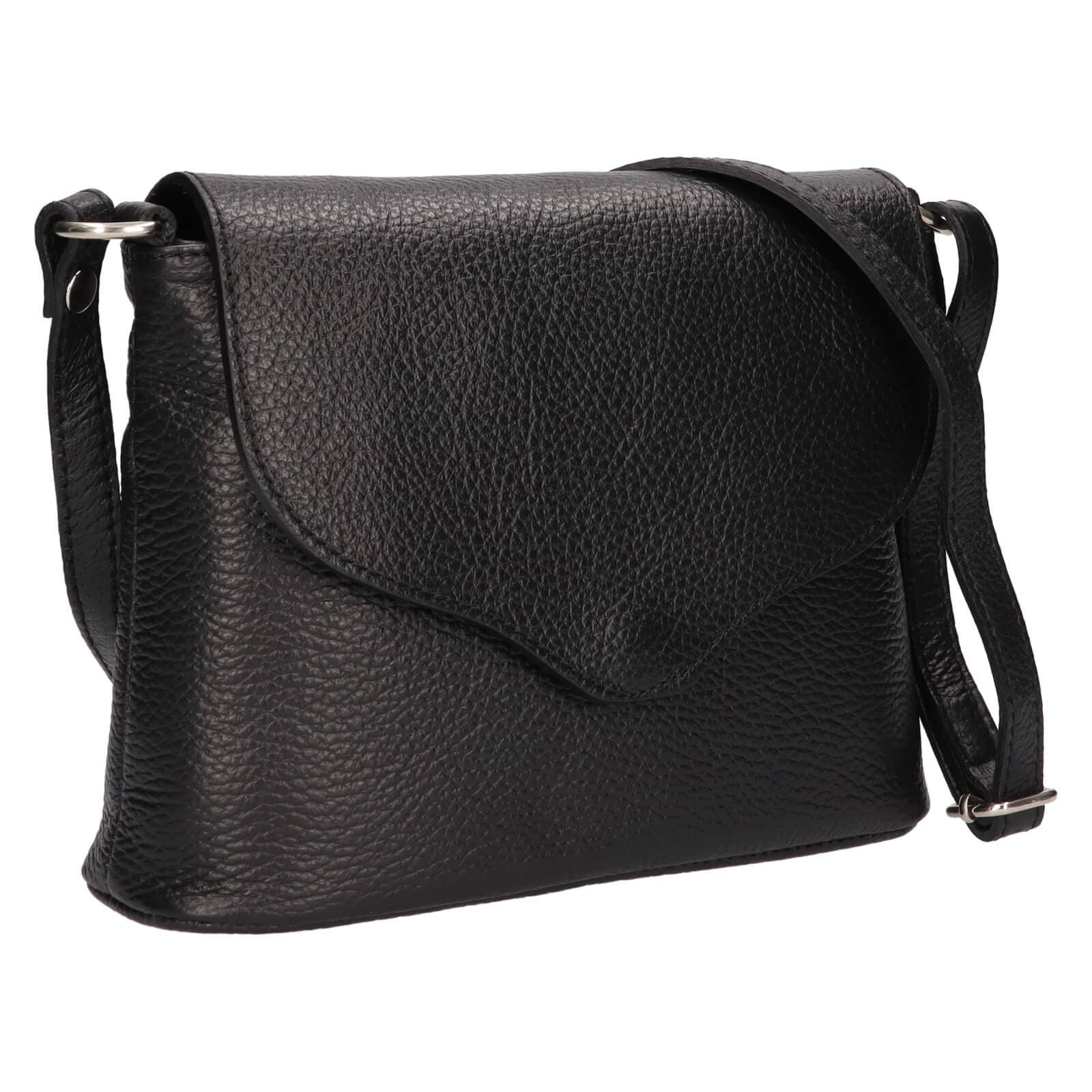 Kožená crossbody kabelka Italia Alice, černá 2