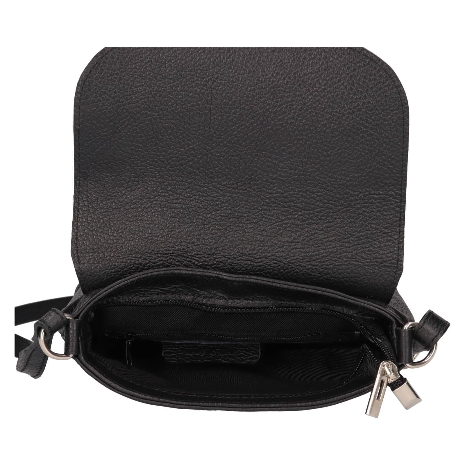 Kožená crossbody kabelka Italia Alice, černá 5