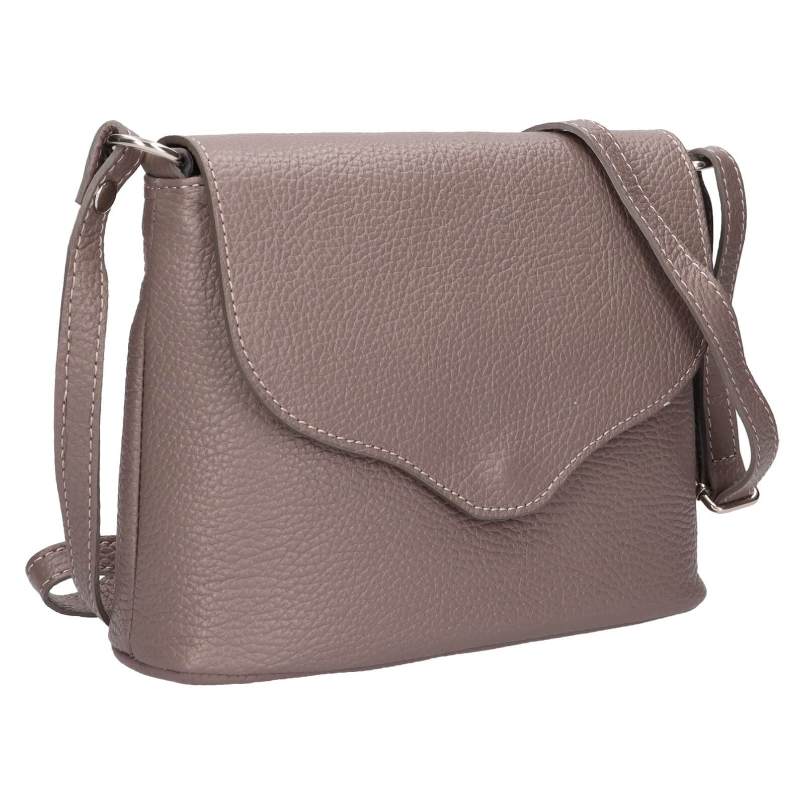 Kožená crossbody kabelka Italia Alice, šedá 2
