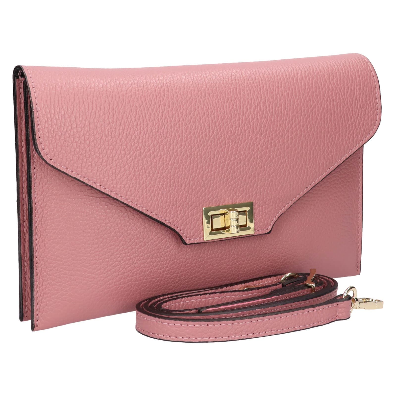 Kožená crossbody kabelka Italia Martes, růžová 2
