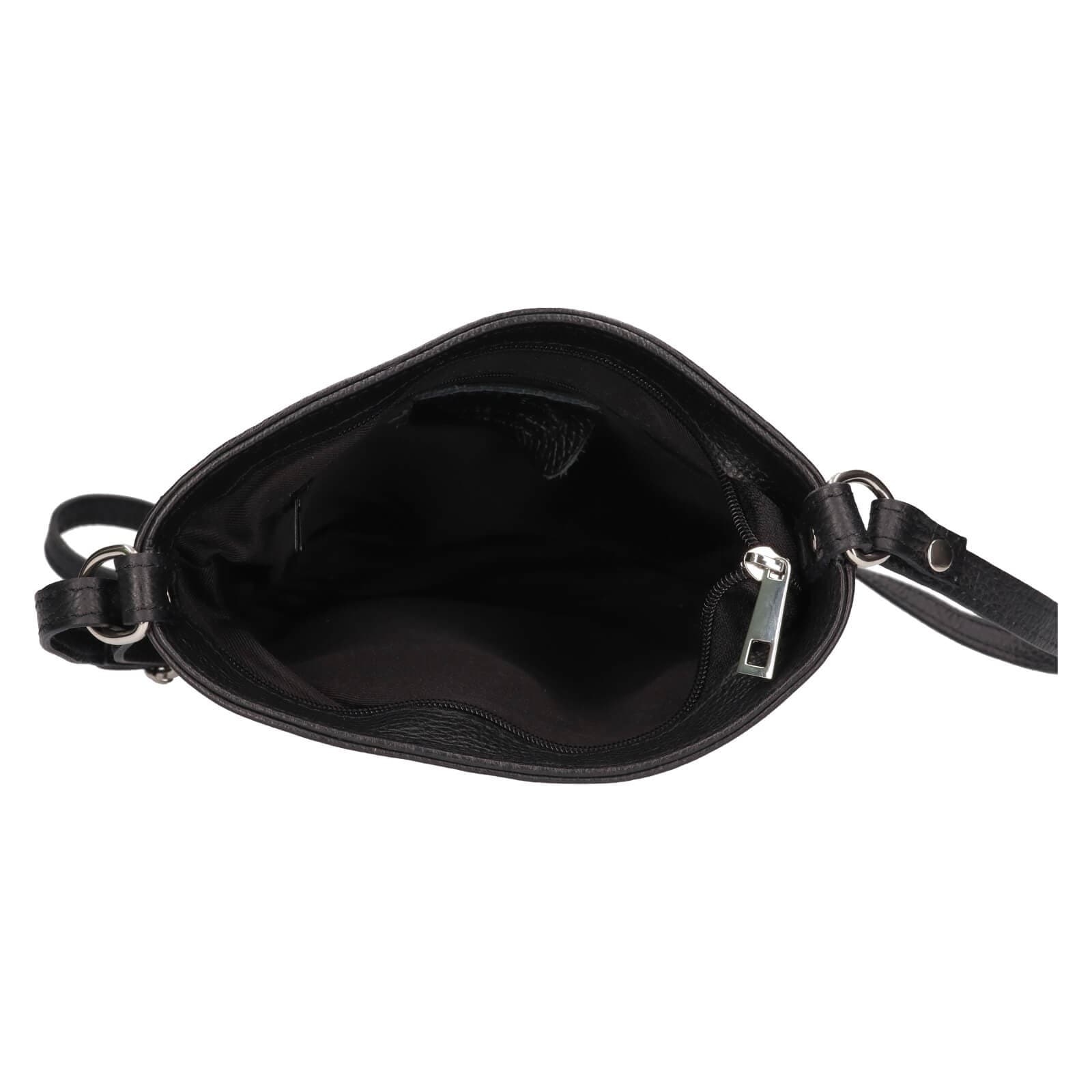 Kožená crossbody kabelka Italia Gotta, černá 3