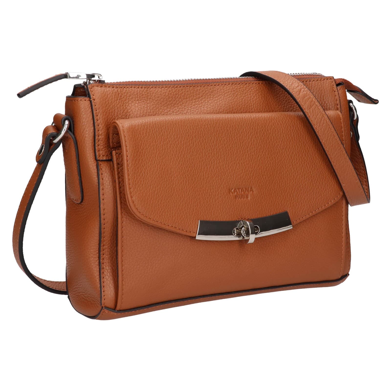 Kožená crossbody kabelka Katana Zanets, hnědá 2