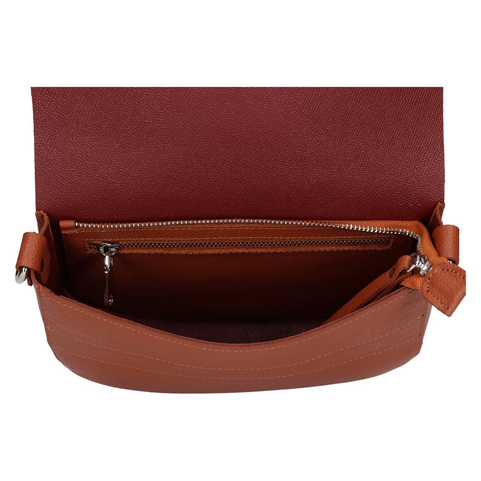 Kožená crossbody kabelka Facebag Avela, hnědá 5