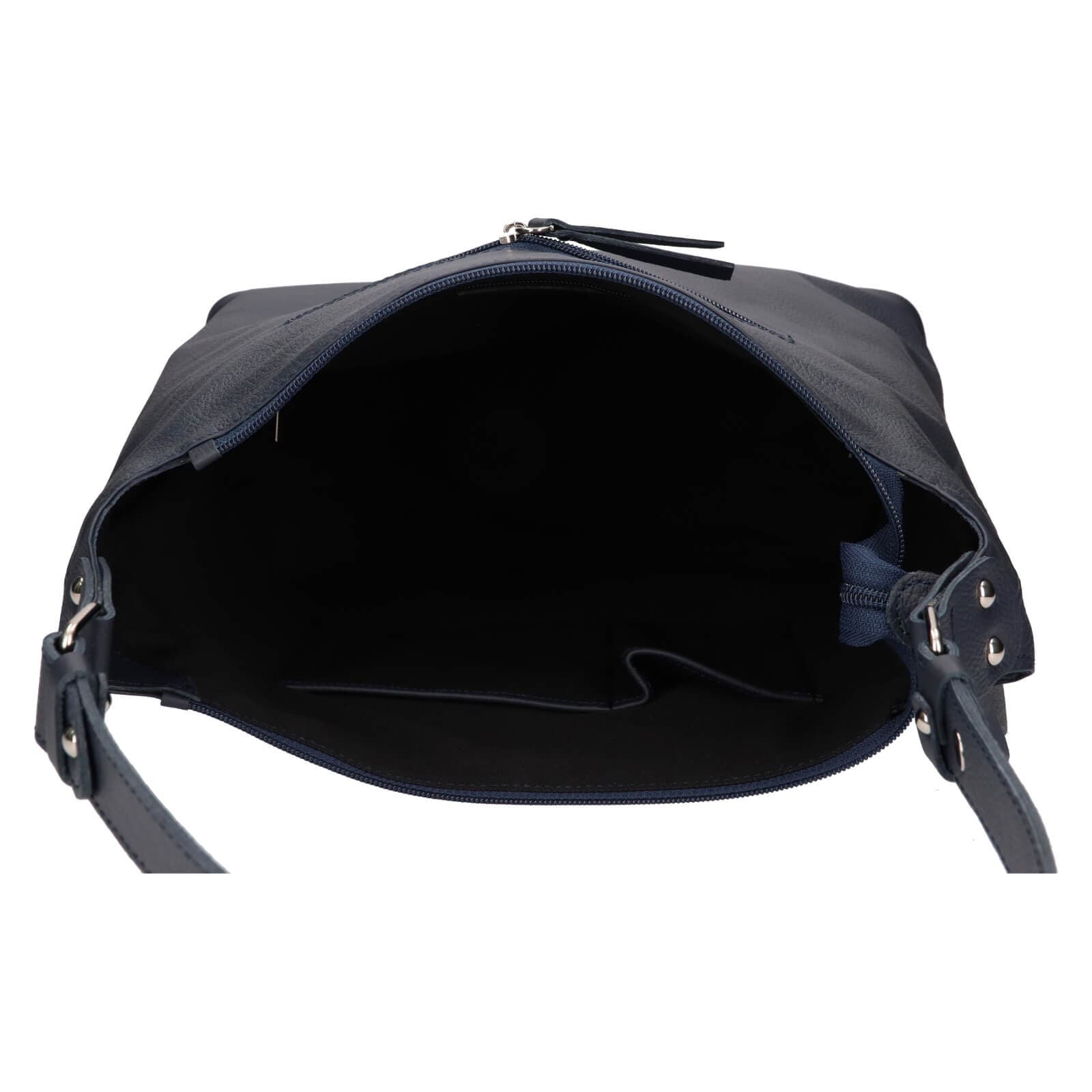 Kožená kabelka Facebag Filonna, modrá 5