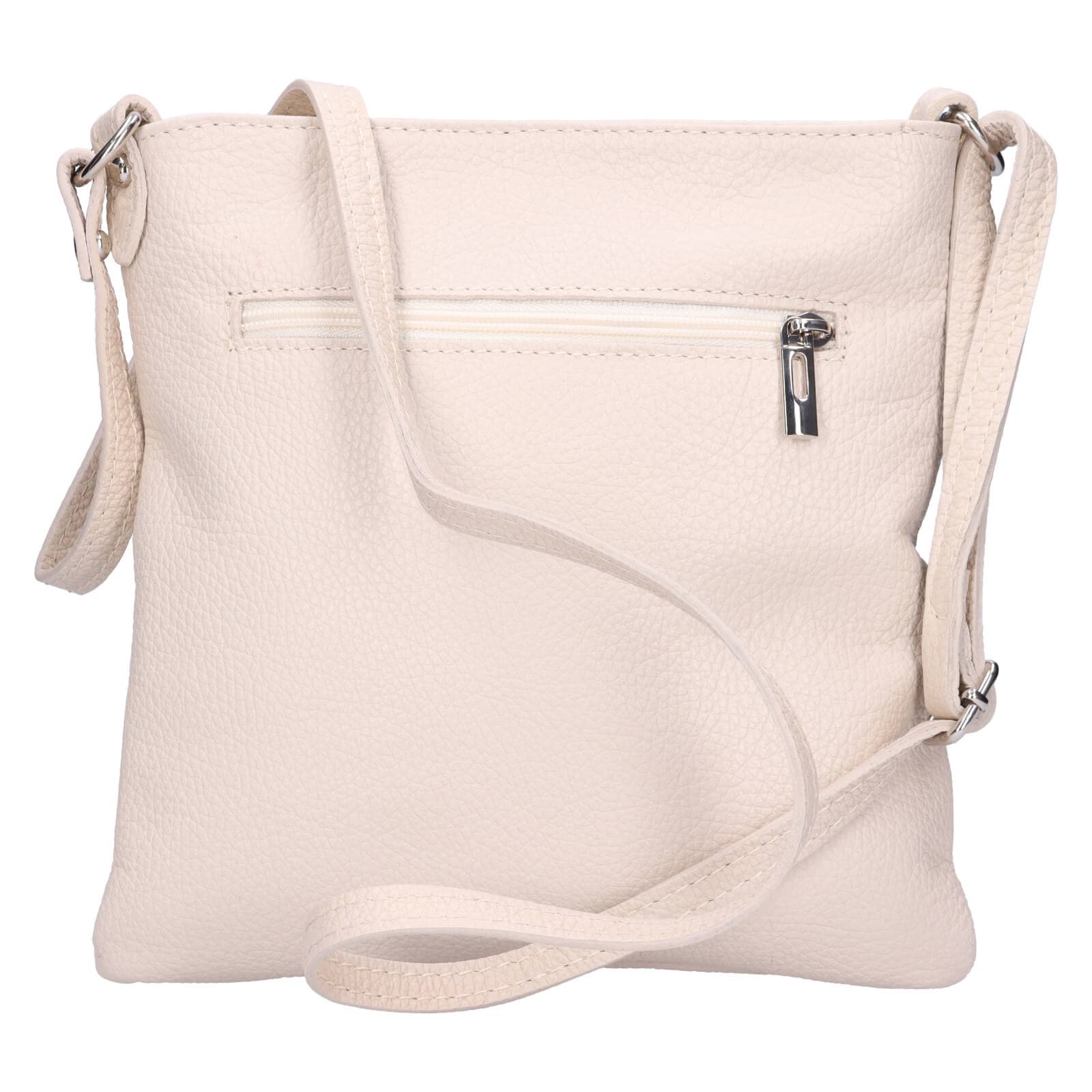 Kožená crossbody kabelka Italia Gotta, béžová 2