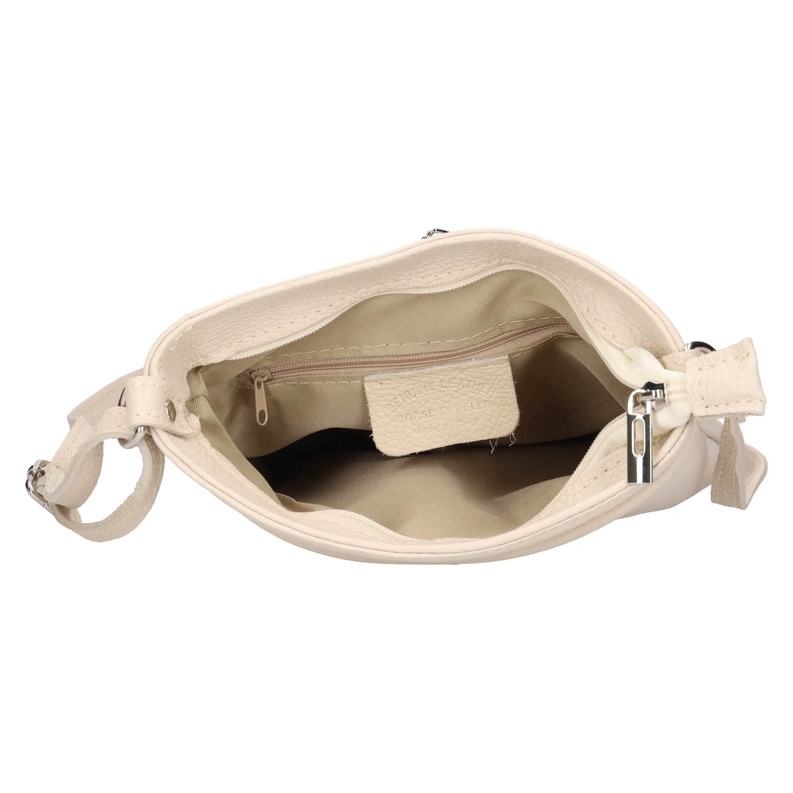 Kožená crossbody kabelka Italia Gotta, béžová 3
