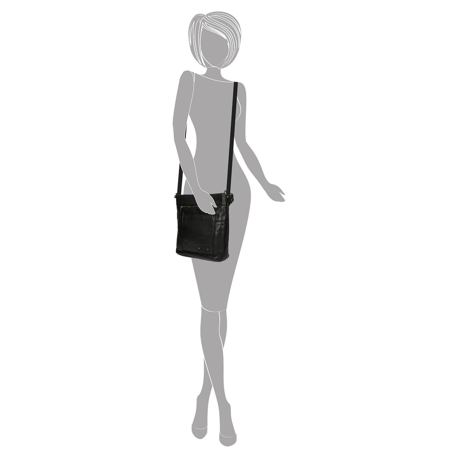 Kožená crossbody kabelka Enrico Benetti Eva, černá 5
